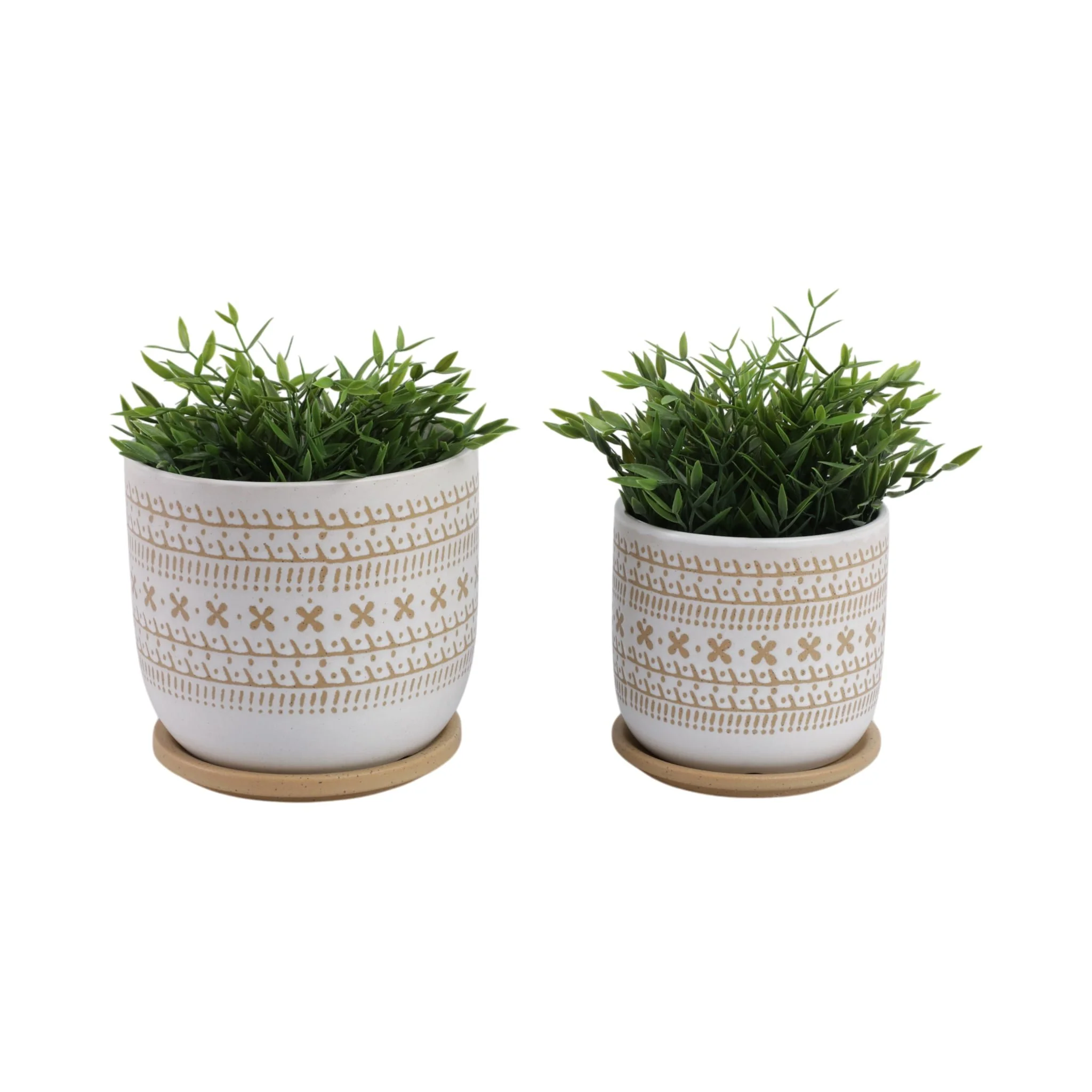 Cer?s/2 6/8" Planter W/ Saucer, Brown - Image 2