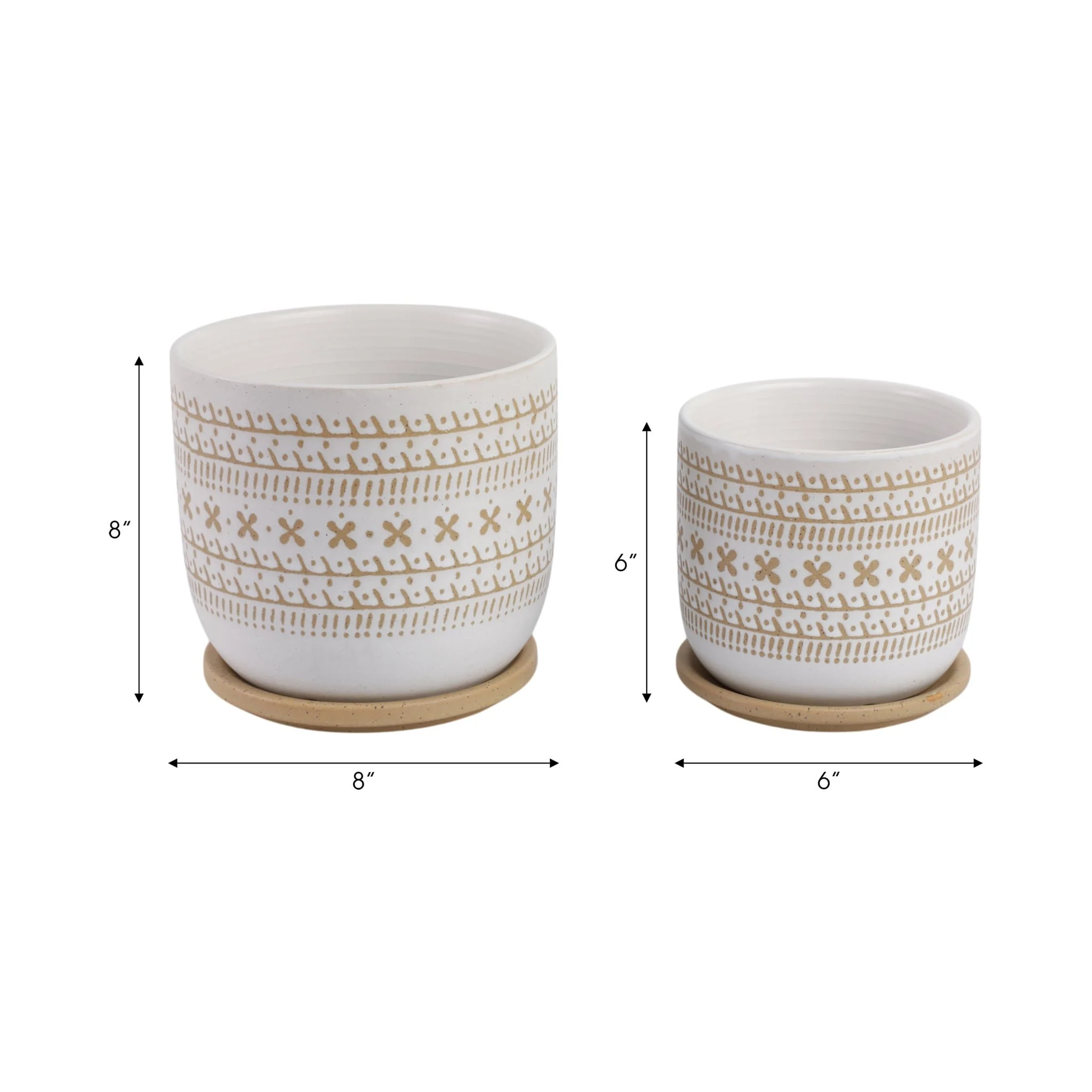 Cer?s/2 6/8" Planter W/ Saucer, Brown - Image 8
