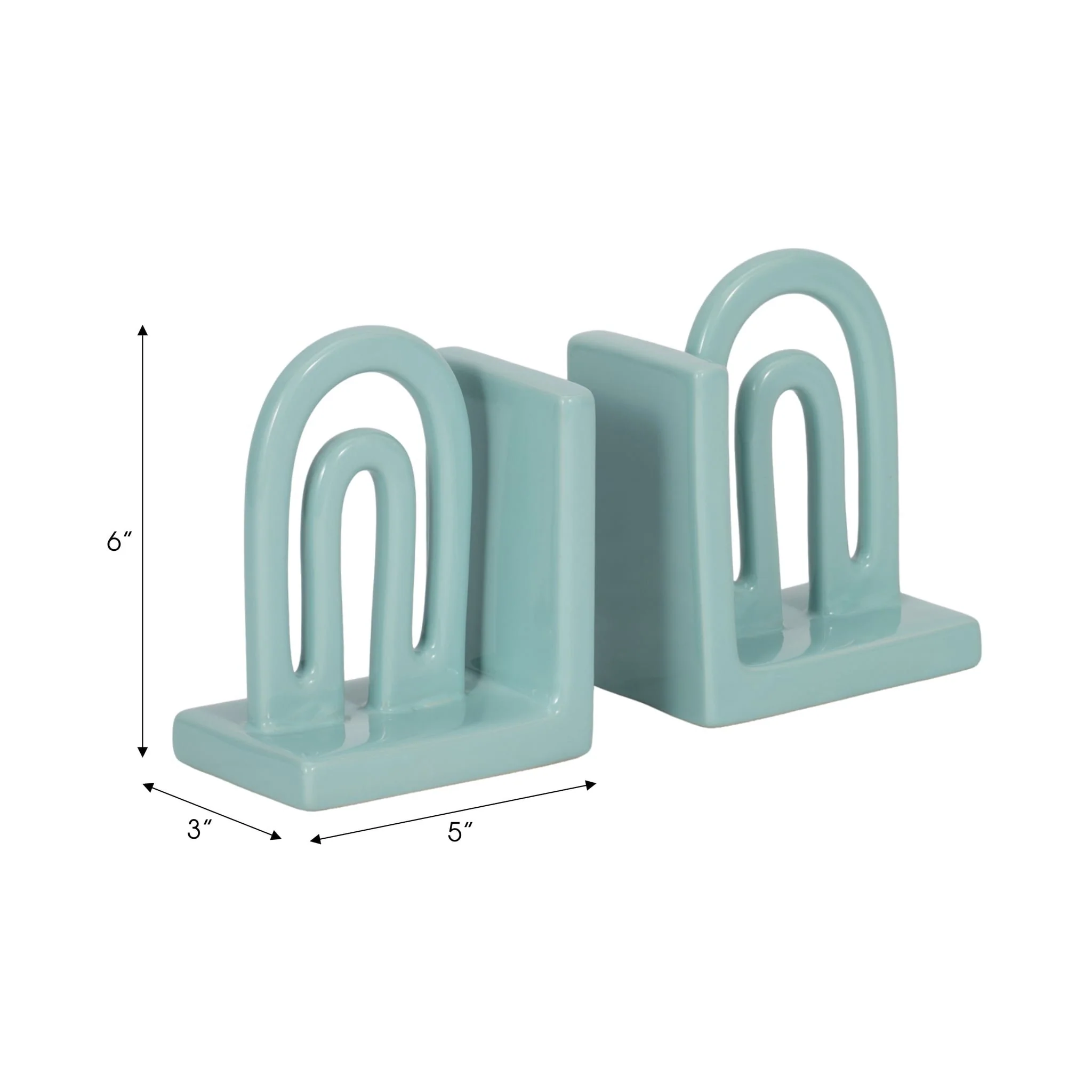 Cer,s/2 6" Arch Bookends, Mint - Image 7