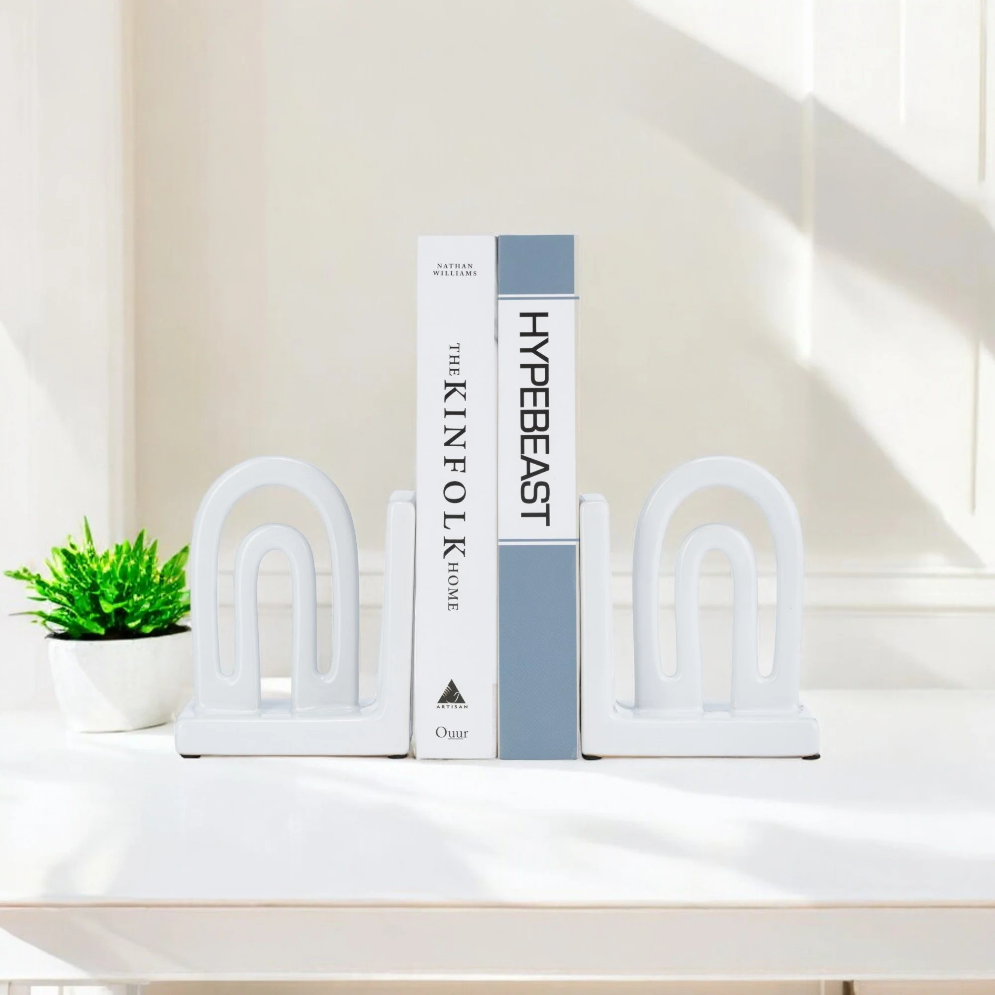 Cer,s/2 6" Arch Bookends, White - Image 10
