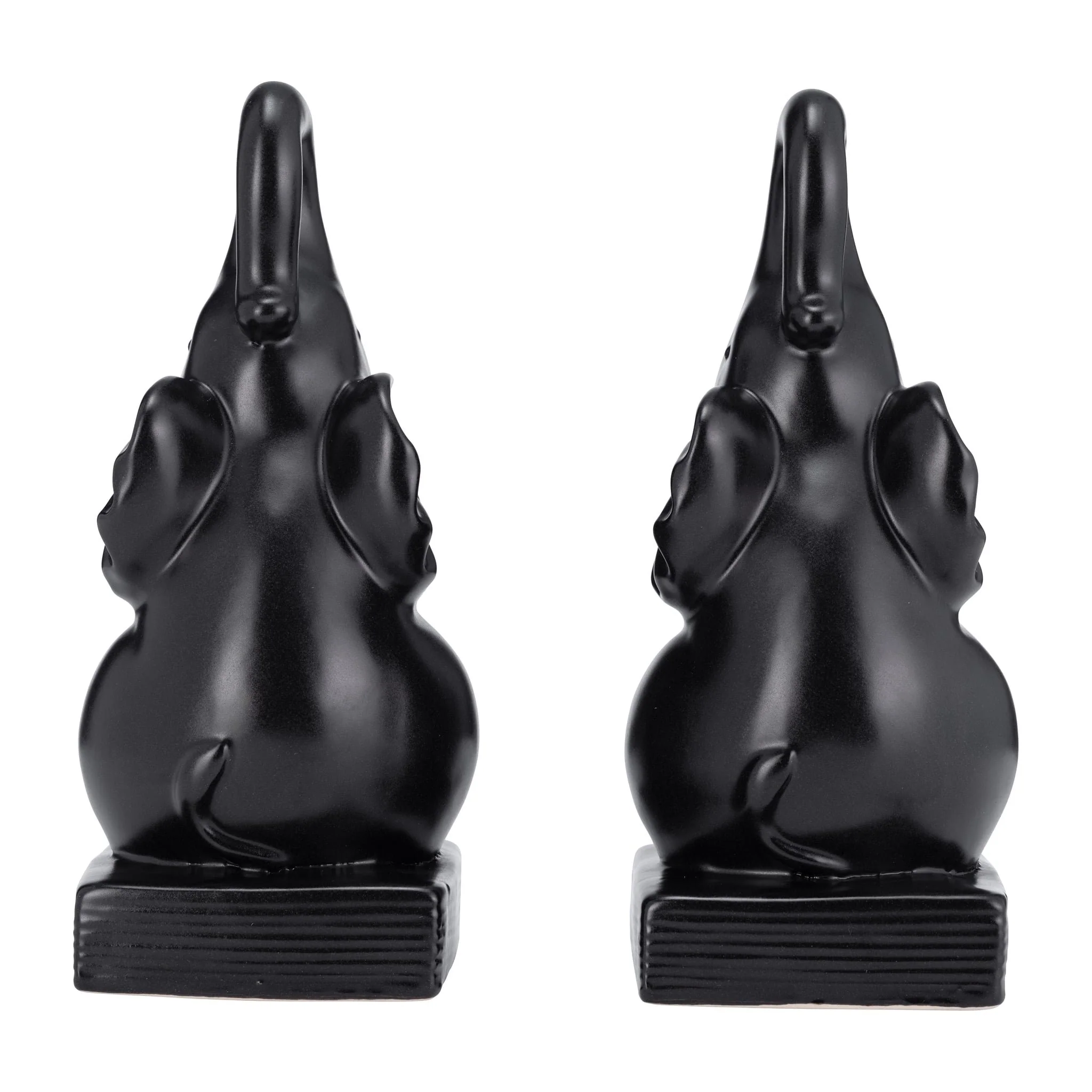 Cer, S/2 8"h Elephant Bookends, Black - Image 5