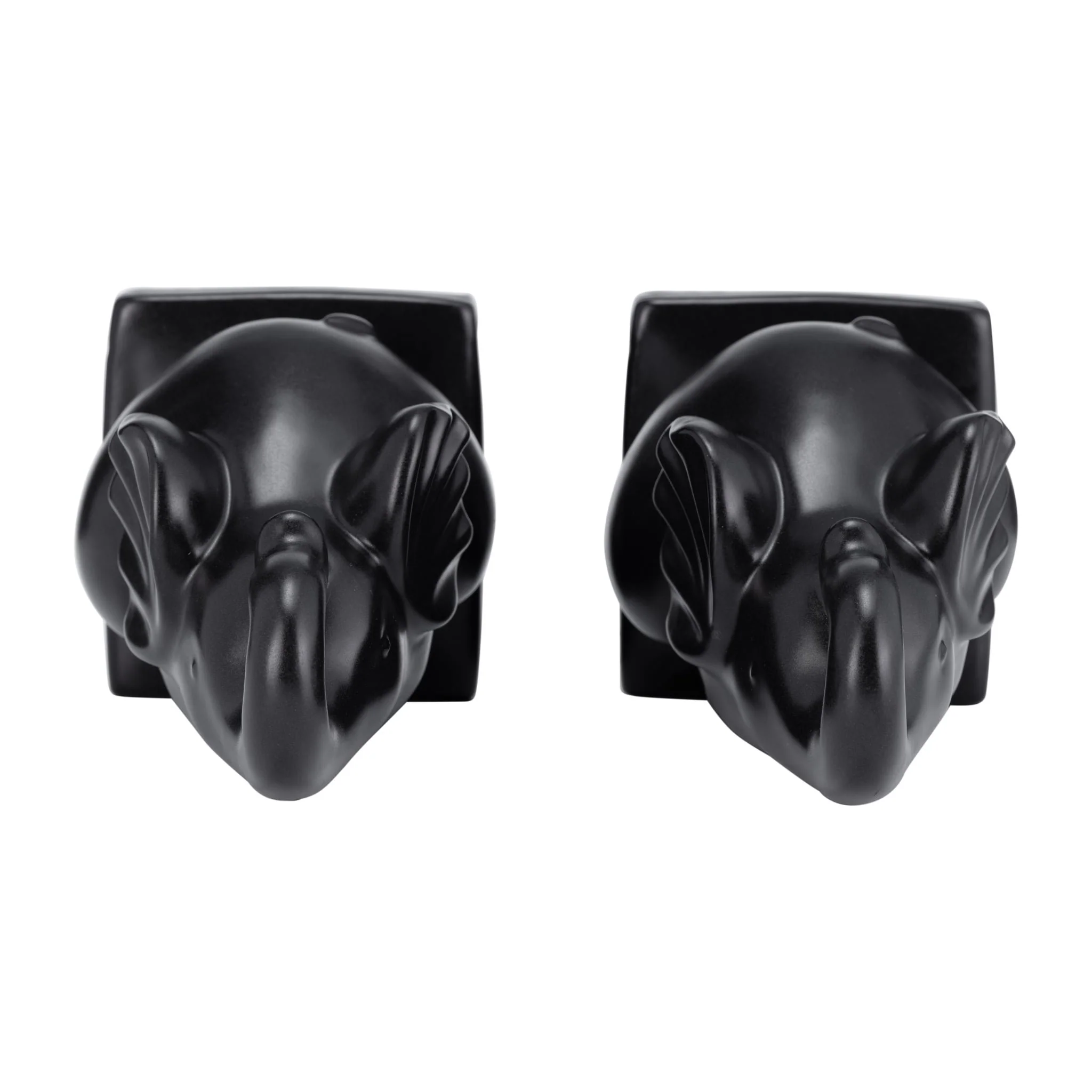 Cer, S/2 8"h Elephant Bookends, Black - Image 7