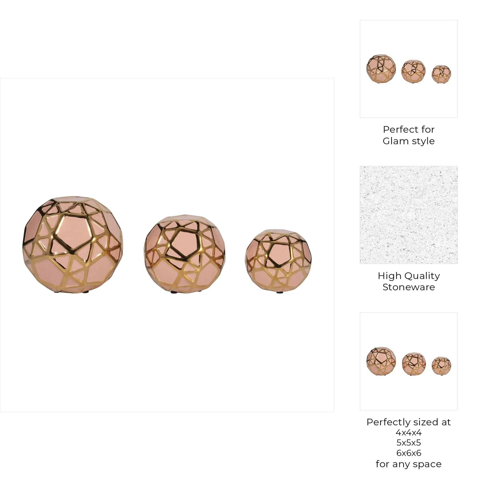 Cer, S/3 4/5/6", Orbs Blush/gold - Image 8