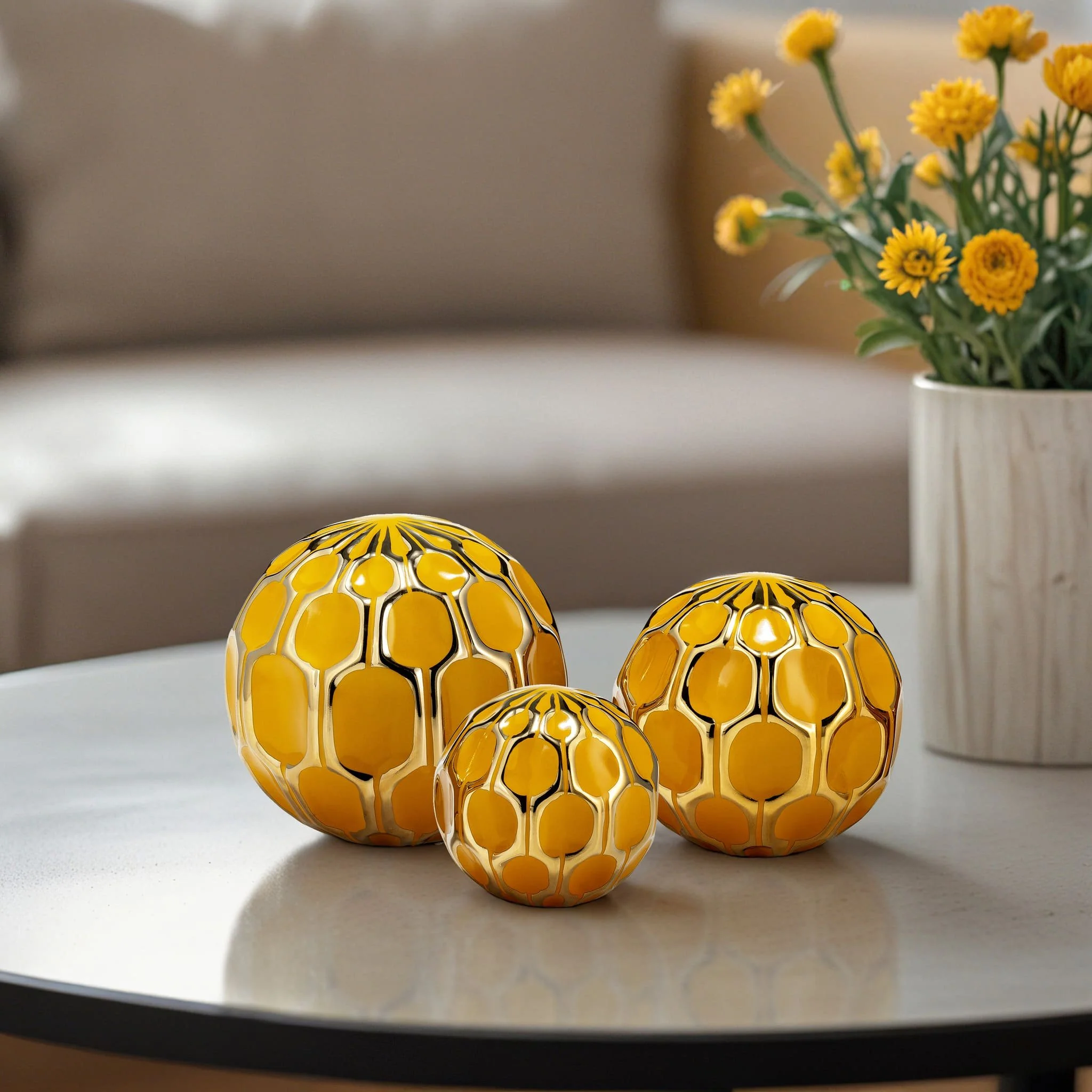 Cer S/3 4/5/6" Orbs, Honey/gold - Image 12