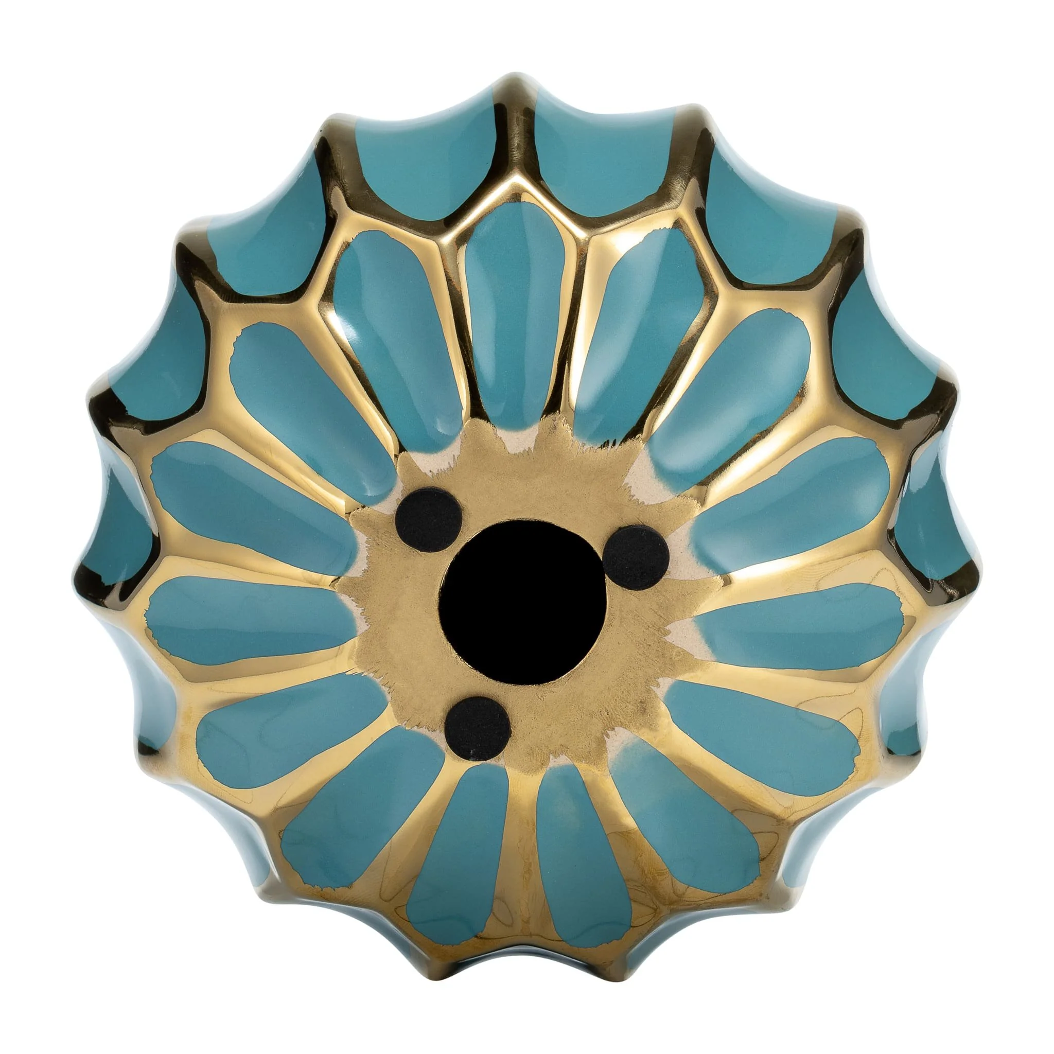 Cer S/3 4/5/6" Orbs, Turq/gold - Image 8