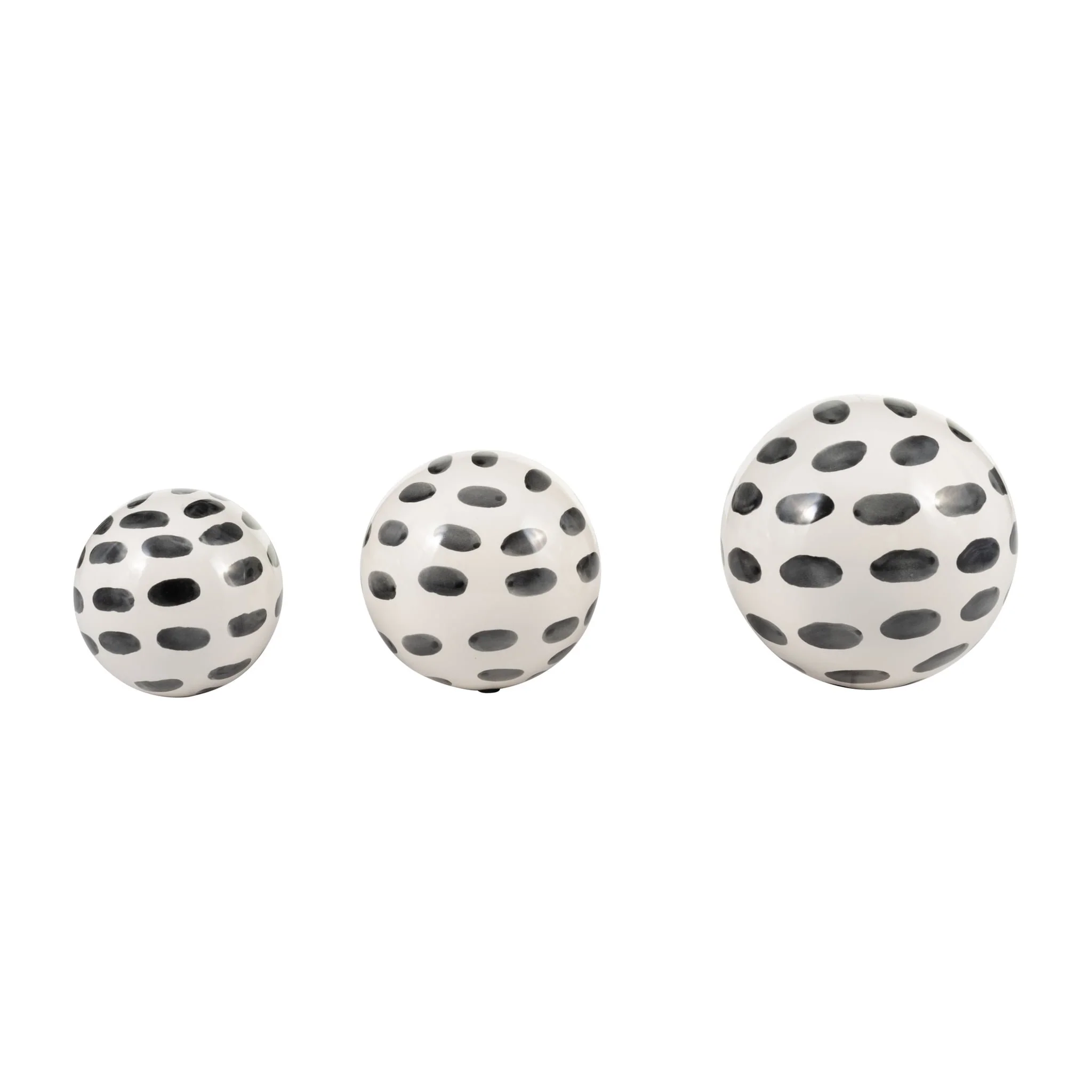 Cer, S/3 4/5/6" Spotted Orbs, Blk/wht - Image 6