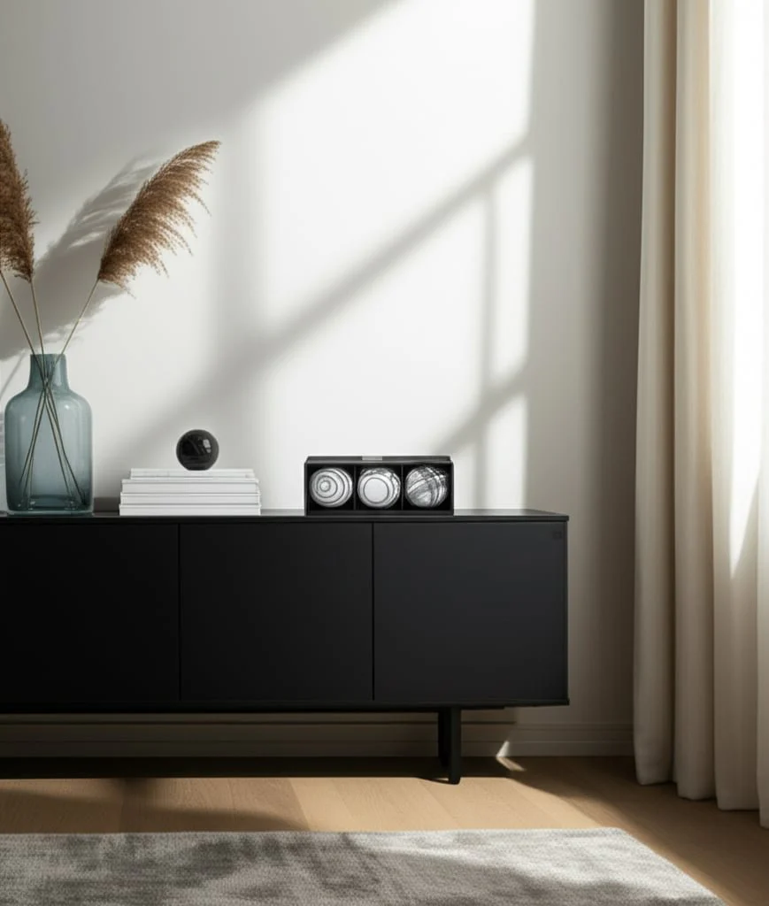 Cer, S/3 4" Assorted Painted Orbs, Black - Image 11