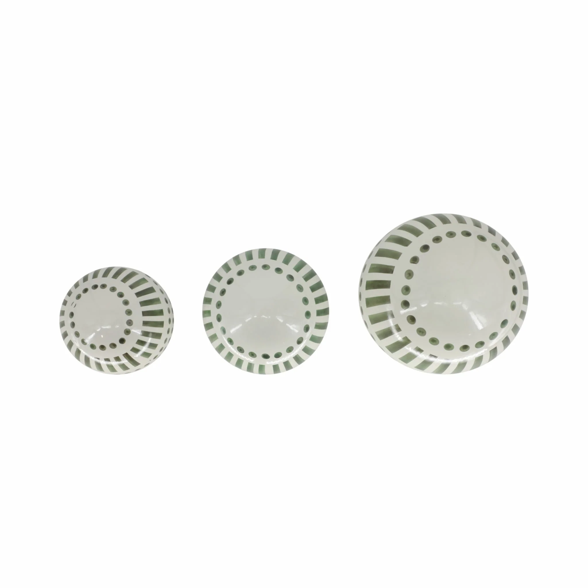 Cer, S/3 6/5/4" Orbs, Drk Sage Green - Image 5