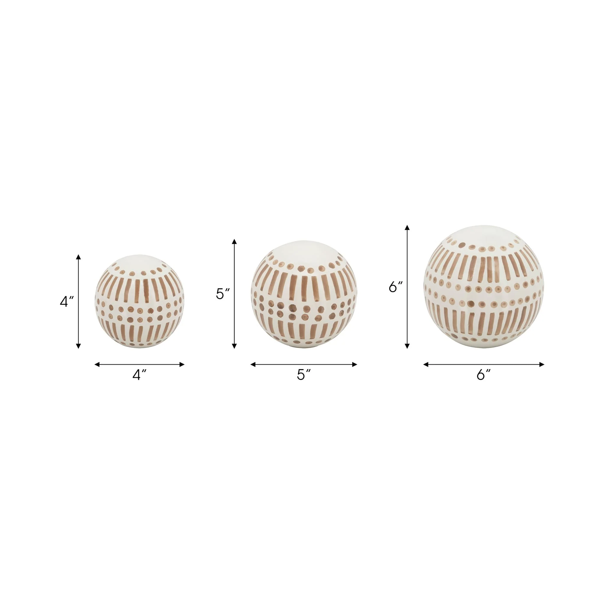 Cer, S/3 6/5/4" Orbs, Tan - Image 5
