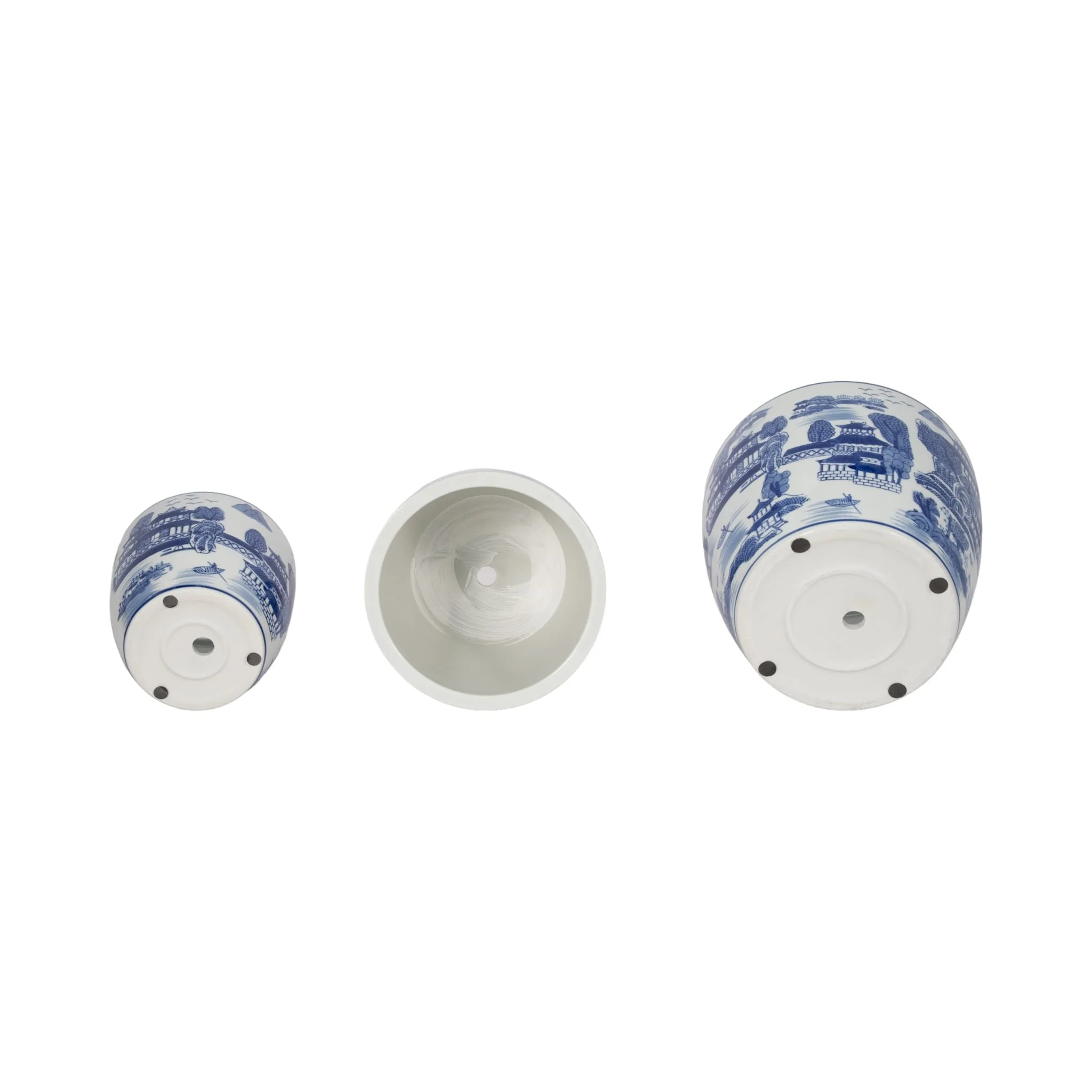 Cer, S/3 6/8/10" Chinoiserie Planters, Blue/white - Image 7