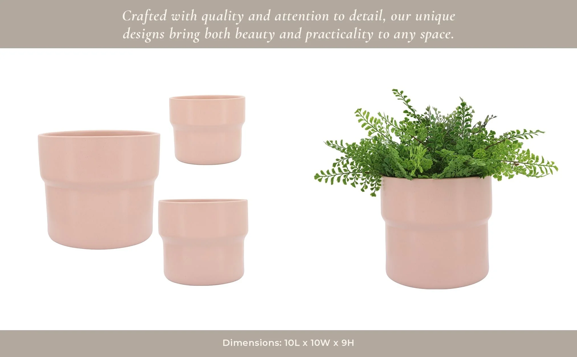 Cer, S/3 7/9/10"d Mushroom Planters, Blush - Image 6