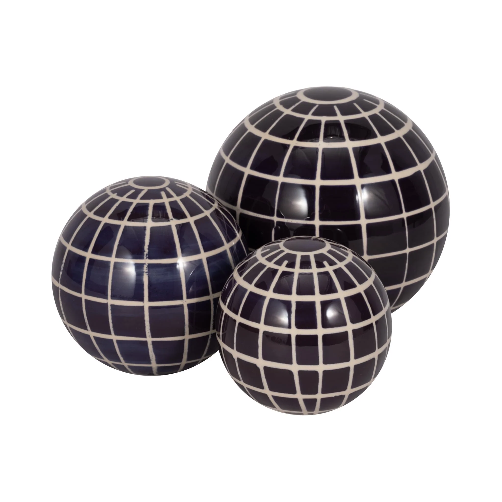 Cer, S/3 Checkered Orbs, 4/5/6" Blue - Image 3