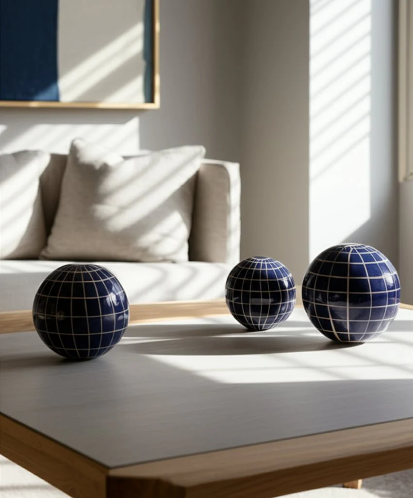 Cer, S/3 Checkered Orbs, 4/5/6" Blue - Image 8