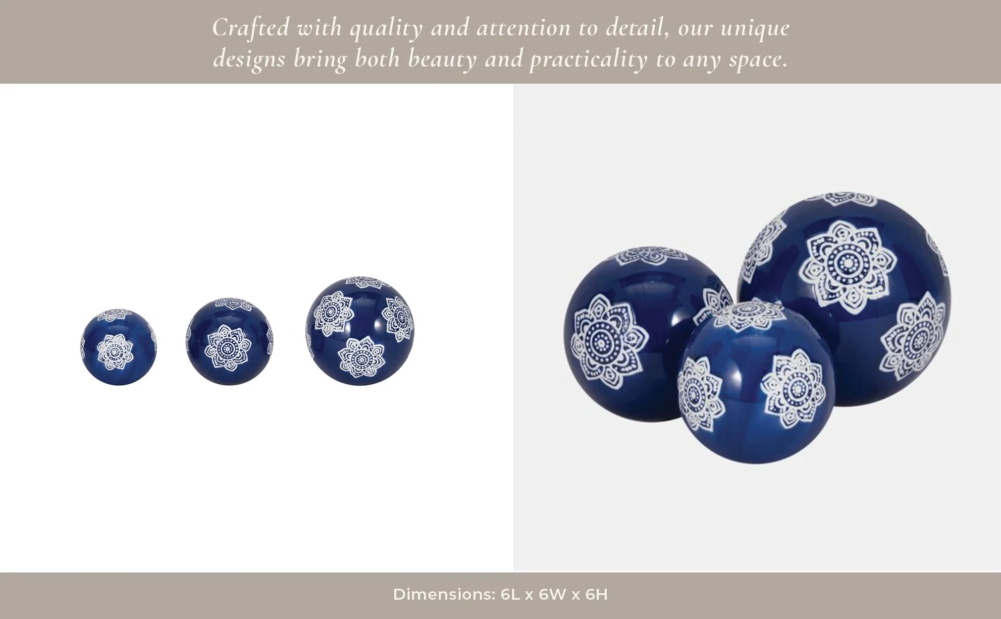 Cer, S/3 Chinoiserie Lotus Orbs, 4/5/6" Blue/wht - Image 11