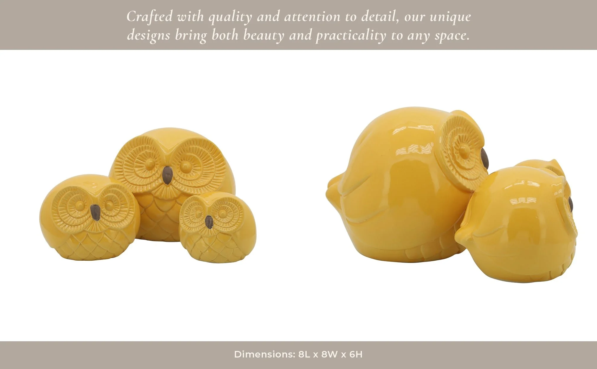 Cer S/3 Owls 8", Yellow - Image 10