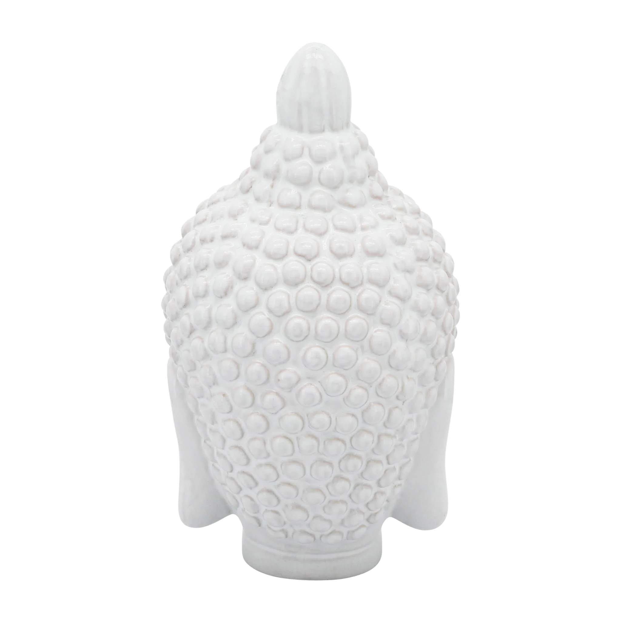Ceramic 10" Buddha Head, White - Image 4