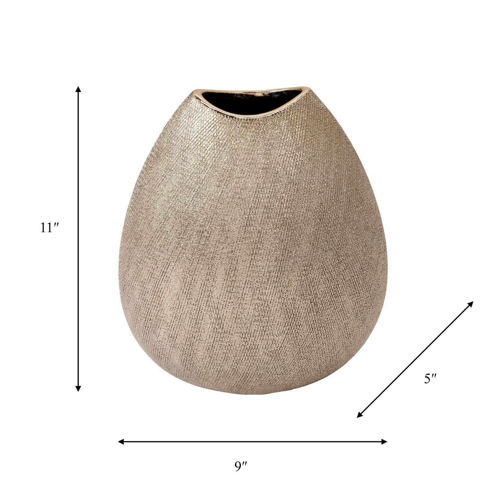 Ceramic 11" Vase, Champagne - Image 5