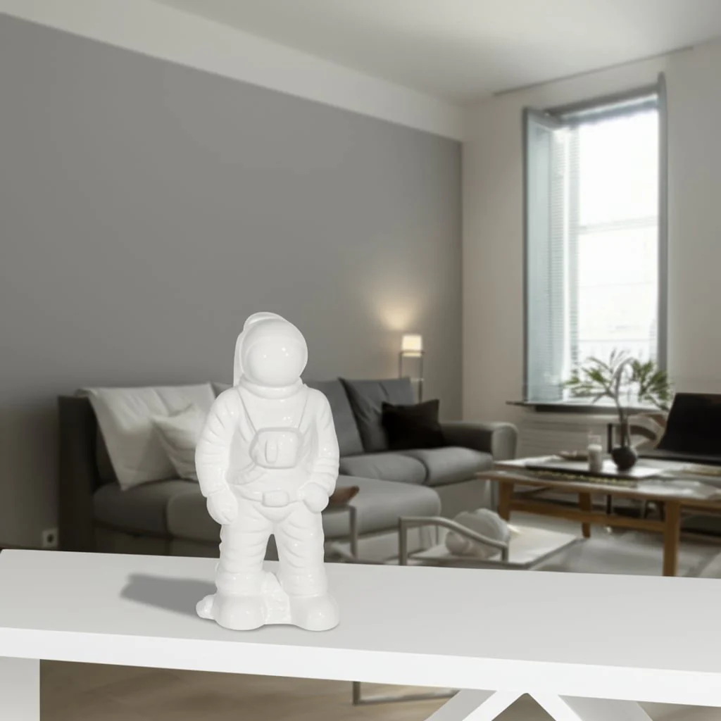 Ceramic 12" Astronaut Statuette, White - Image 9