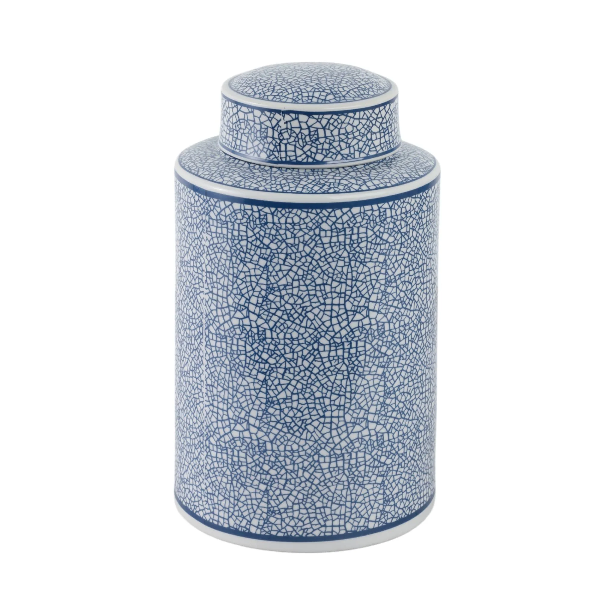 Ceramic 12" Jar, Crackle Blue - Image 3