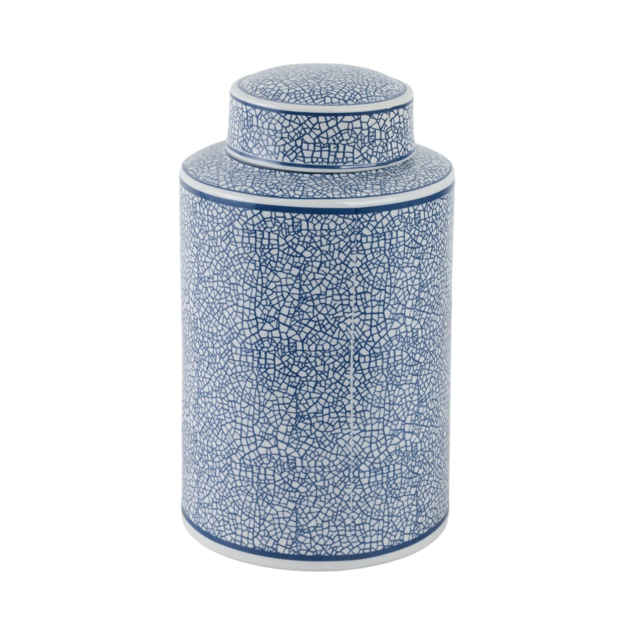 Ceramic 12" Jar, Crackle Blue - Image 4