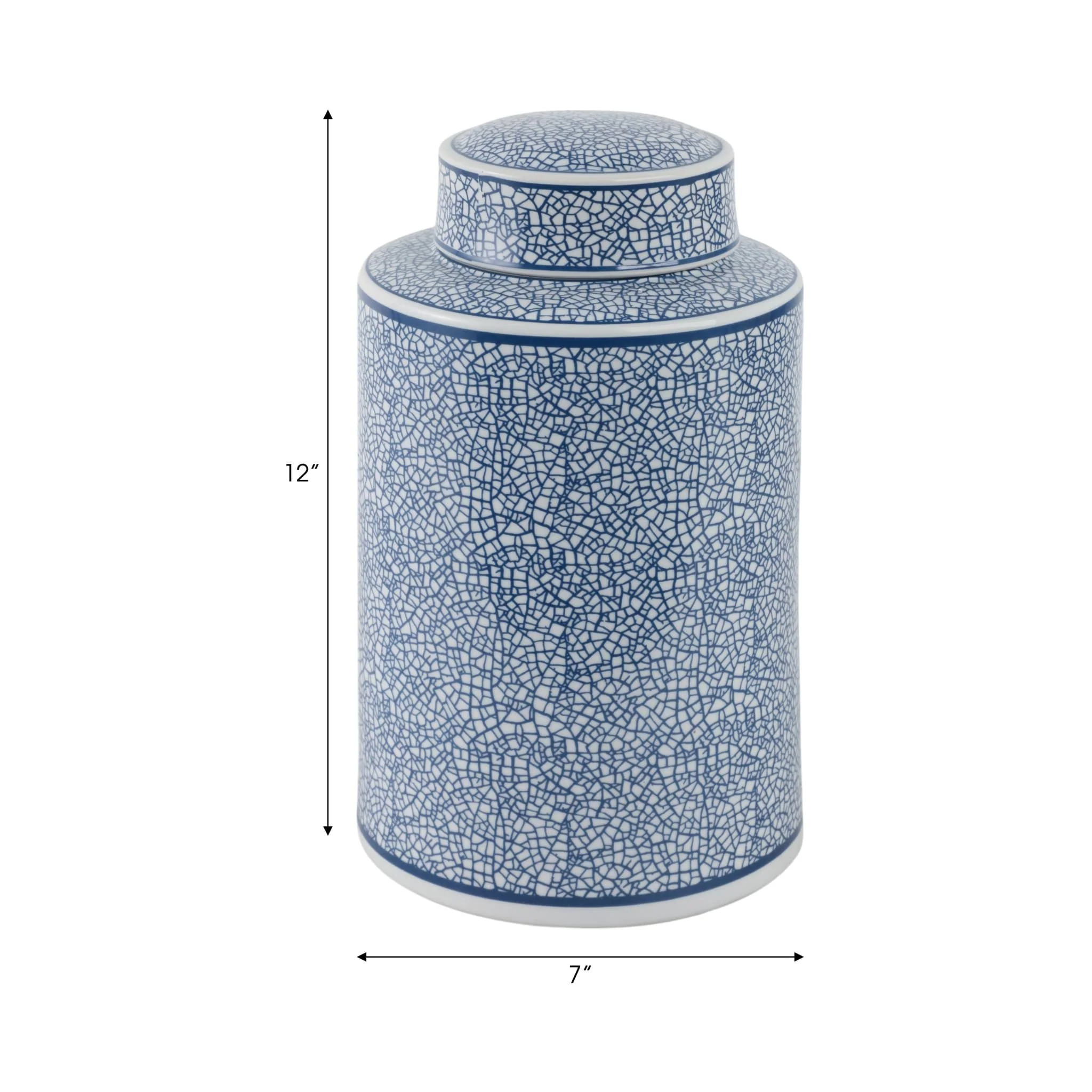 Ceramic 12" Jar, Crackle Blue - Image 8