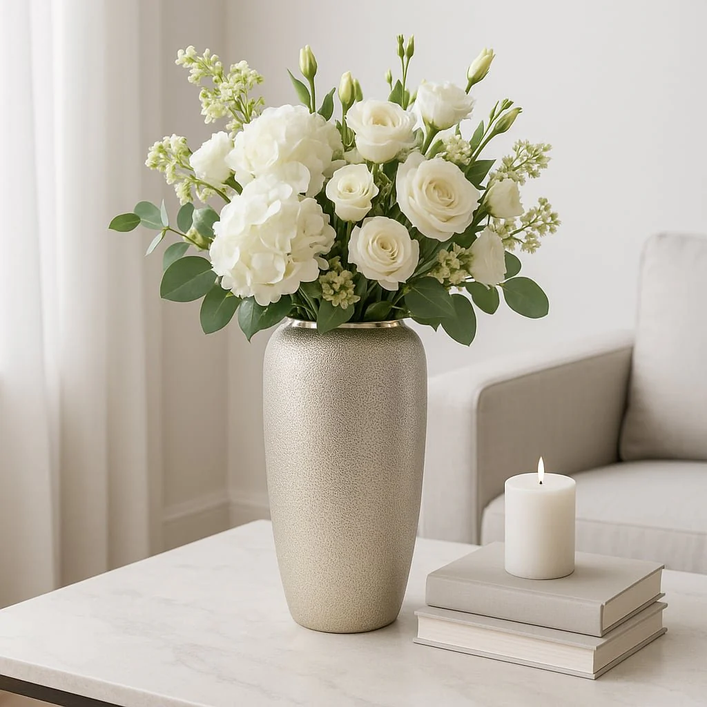 Ceramic 12" Vase, Champagne - Image 2
