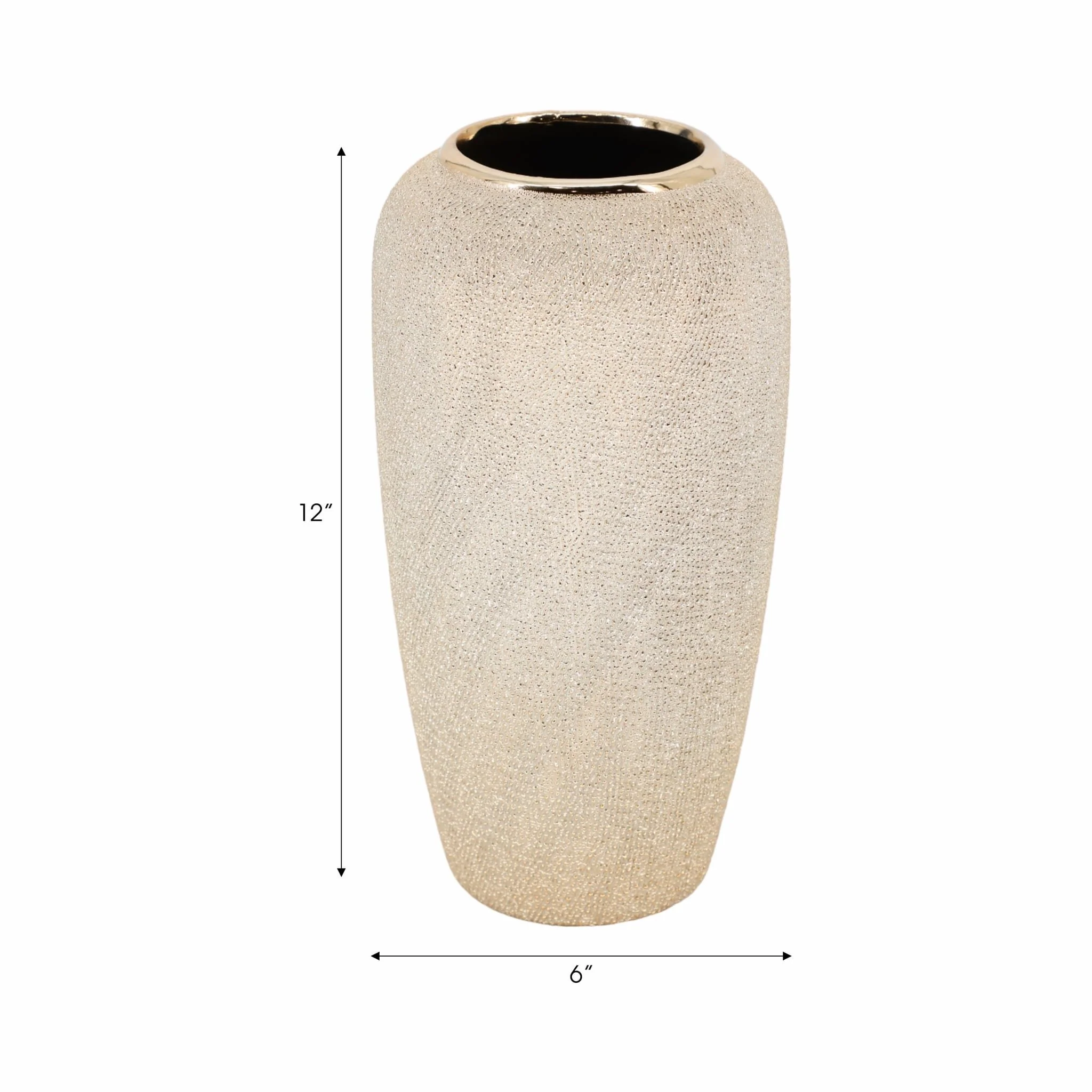 Ceramic 12" Vase, Champagne - Image 8