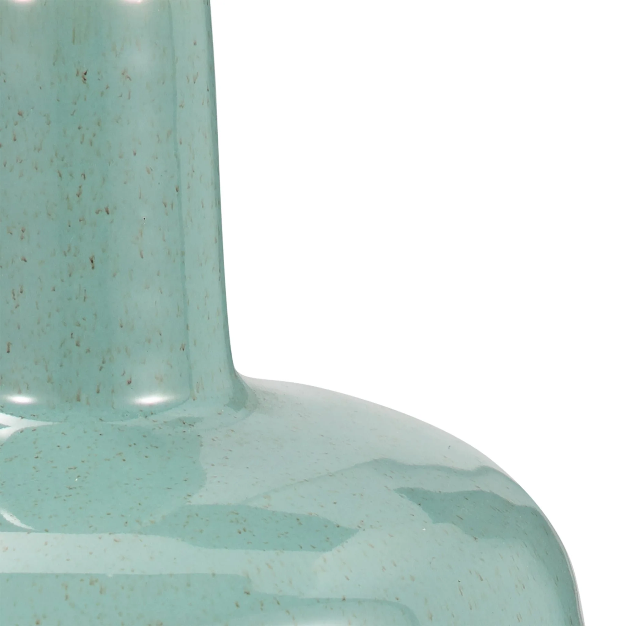 Ceramic 13", Tri-colored Speckled Vase, Aqua Grn - Image 4