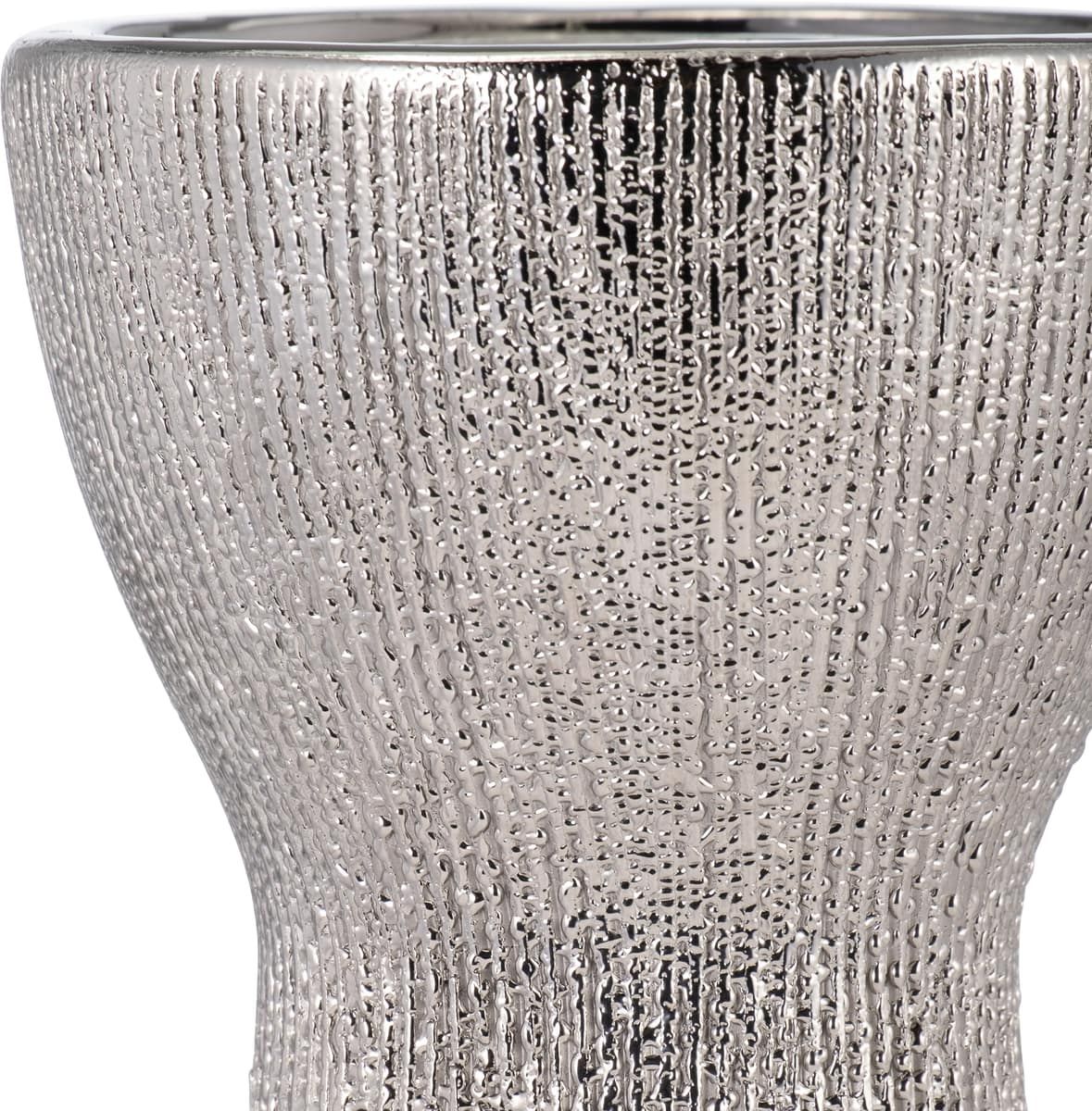 Ceramic 14" Bead Candle Holder,silver - Image 3