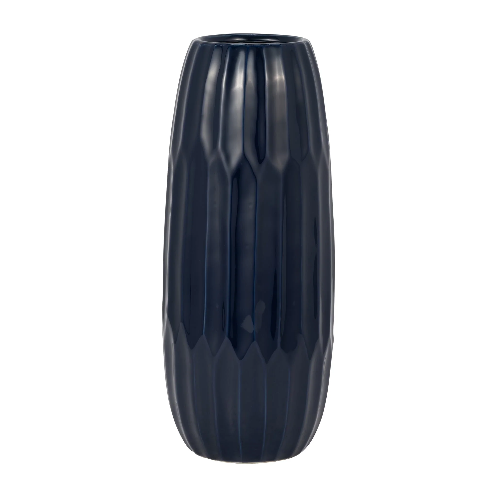 Ceramic 14" Vase , Navy Blue - Image 2