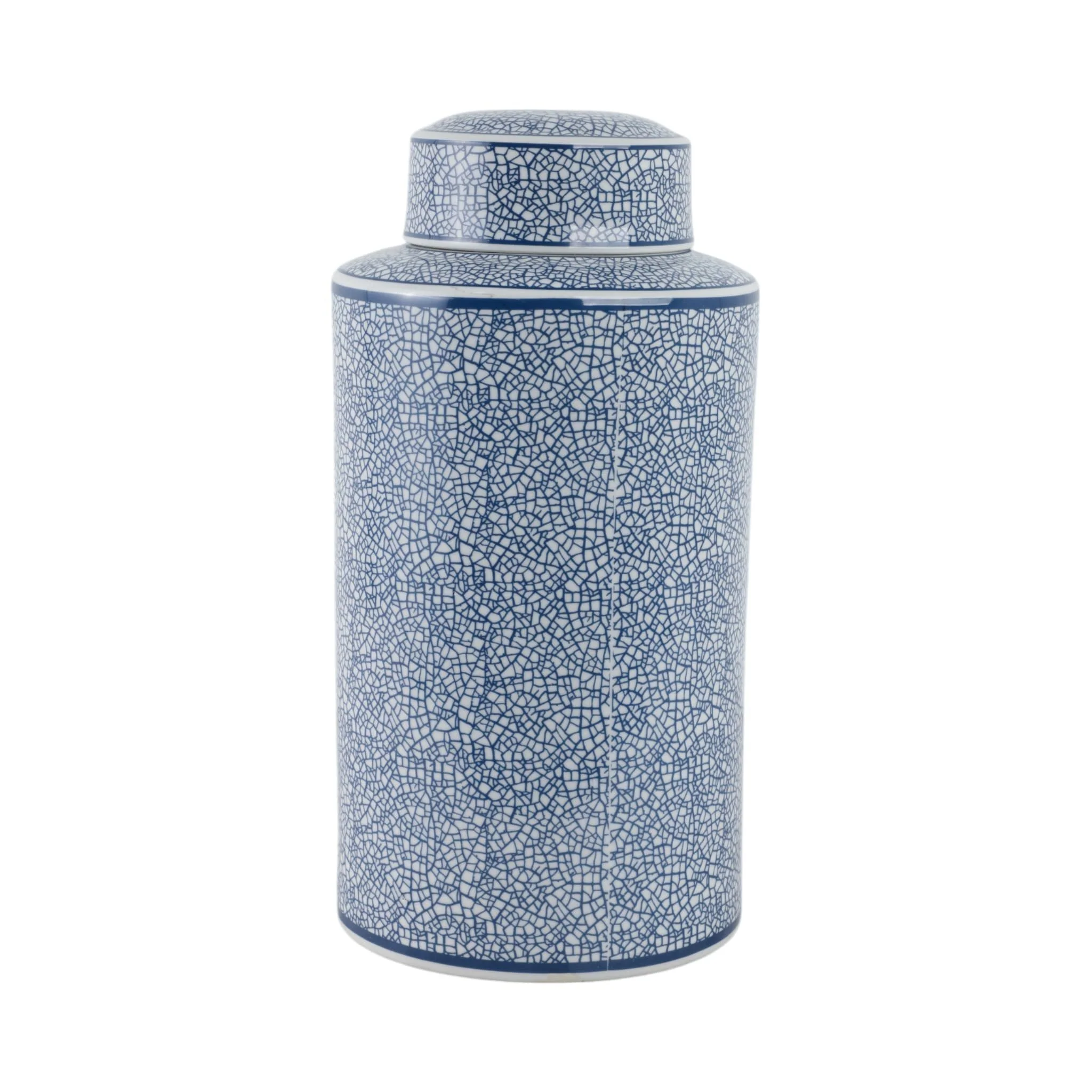 Ceramic 16" Jar, Crackle Blue - Image 4