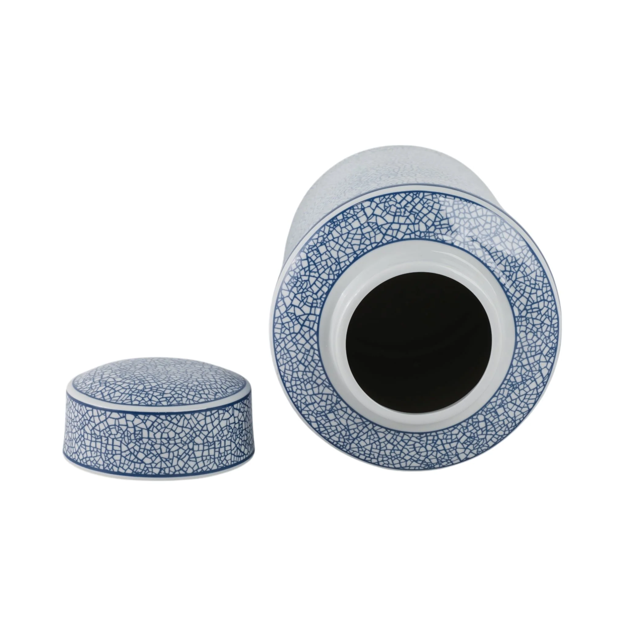 Ceramic 16" Jar, Crackle Blue - Image 6
