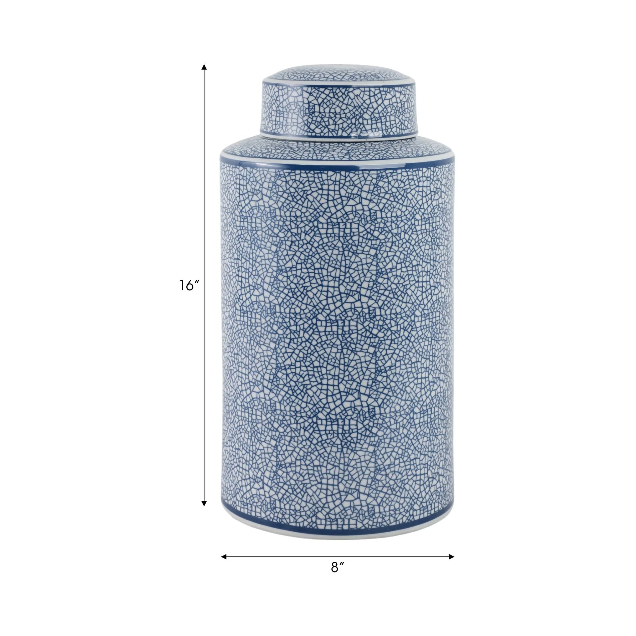 Ceramic 16" Jar, Crackle Blue - Image 8