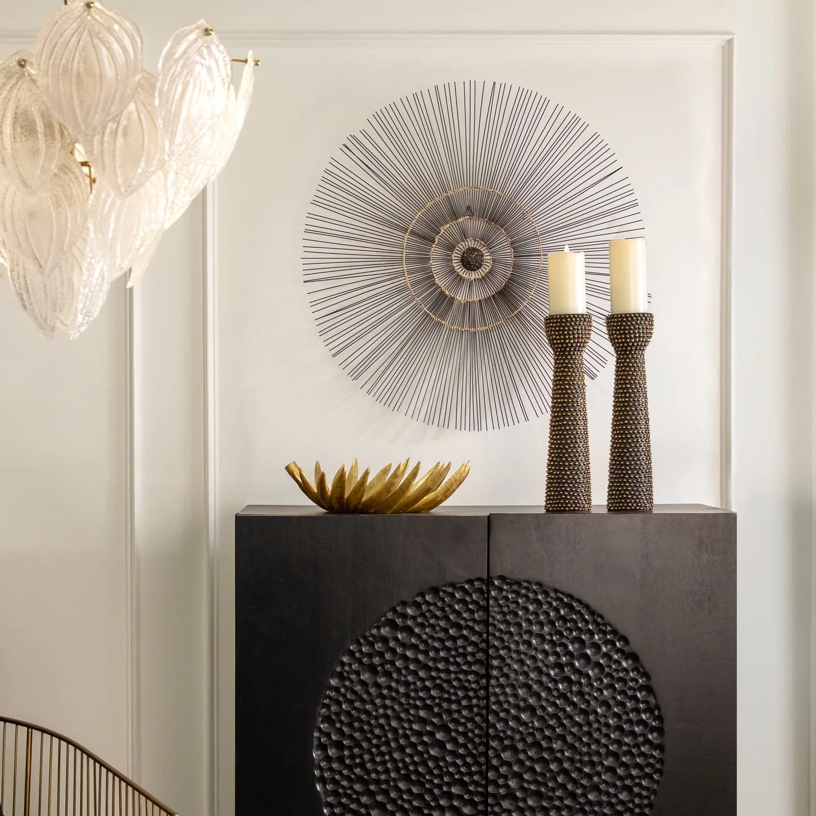 Ceramic 16" Spike Candle Holder Black/gold - Image 10