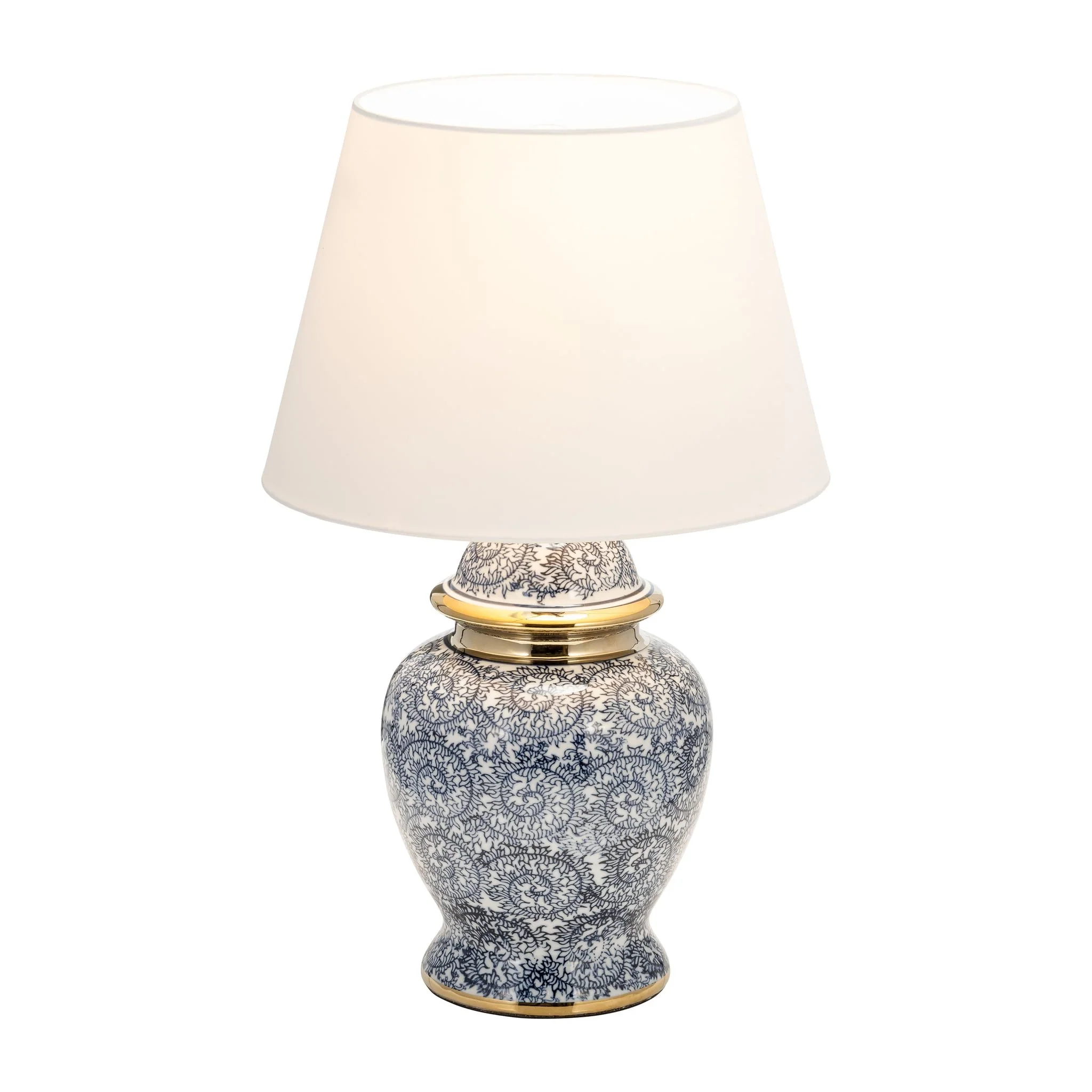Ceramic 19" Chinoiserie Table Lamp, Blue/gold - Image 2