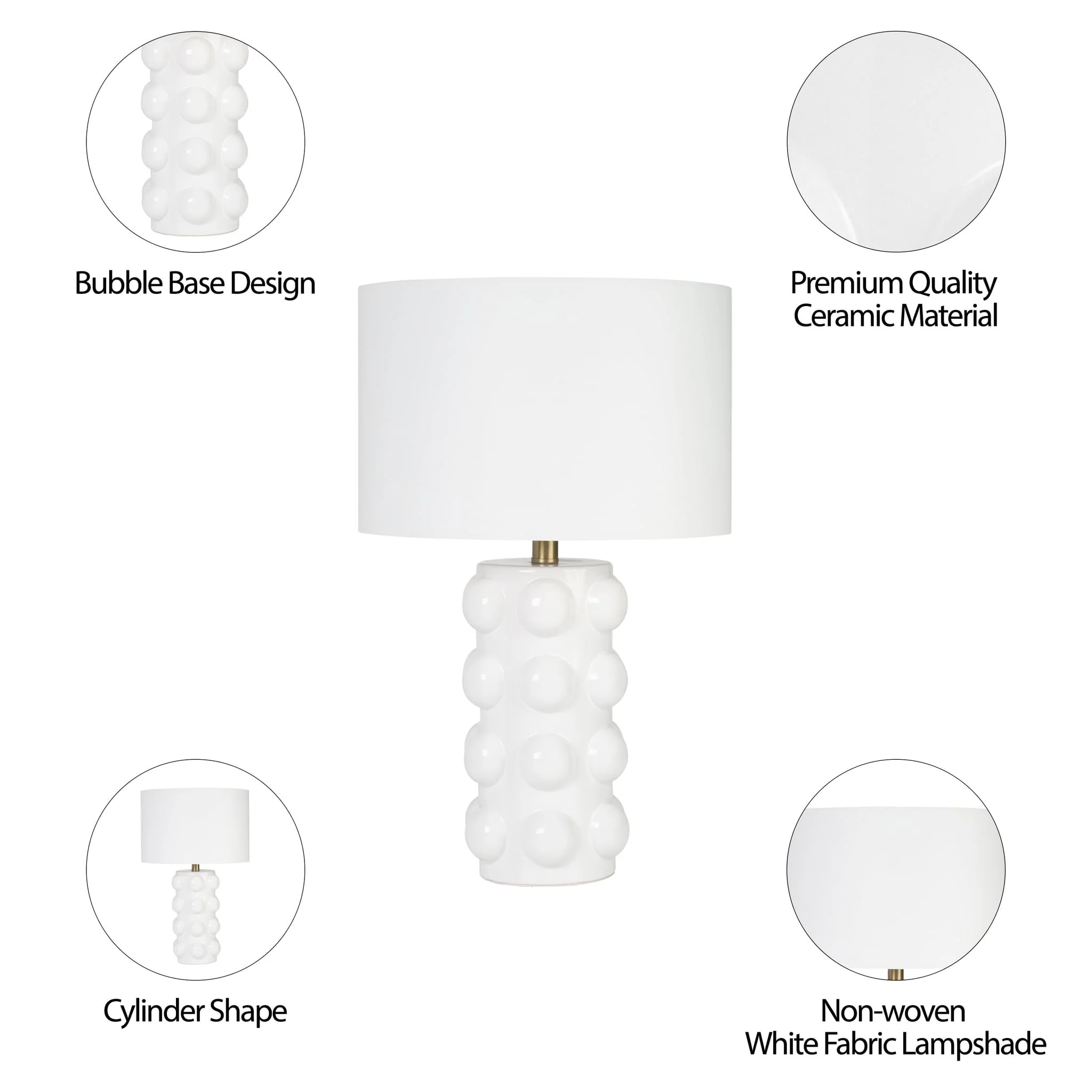 Ceramic 22" Bubble Table Lamp, White - Image 8