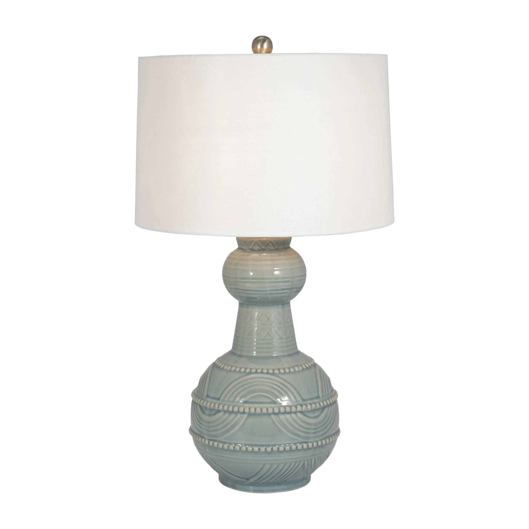 Ceramic 28" Bottle Table Lamp, Blue - Image 3