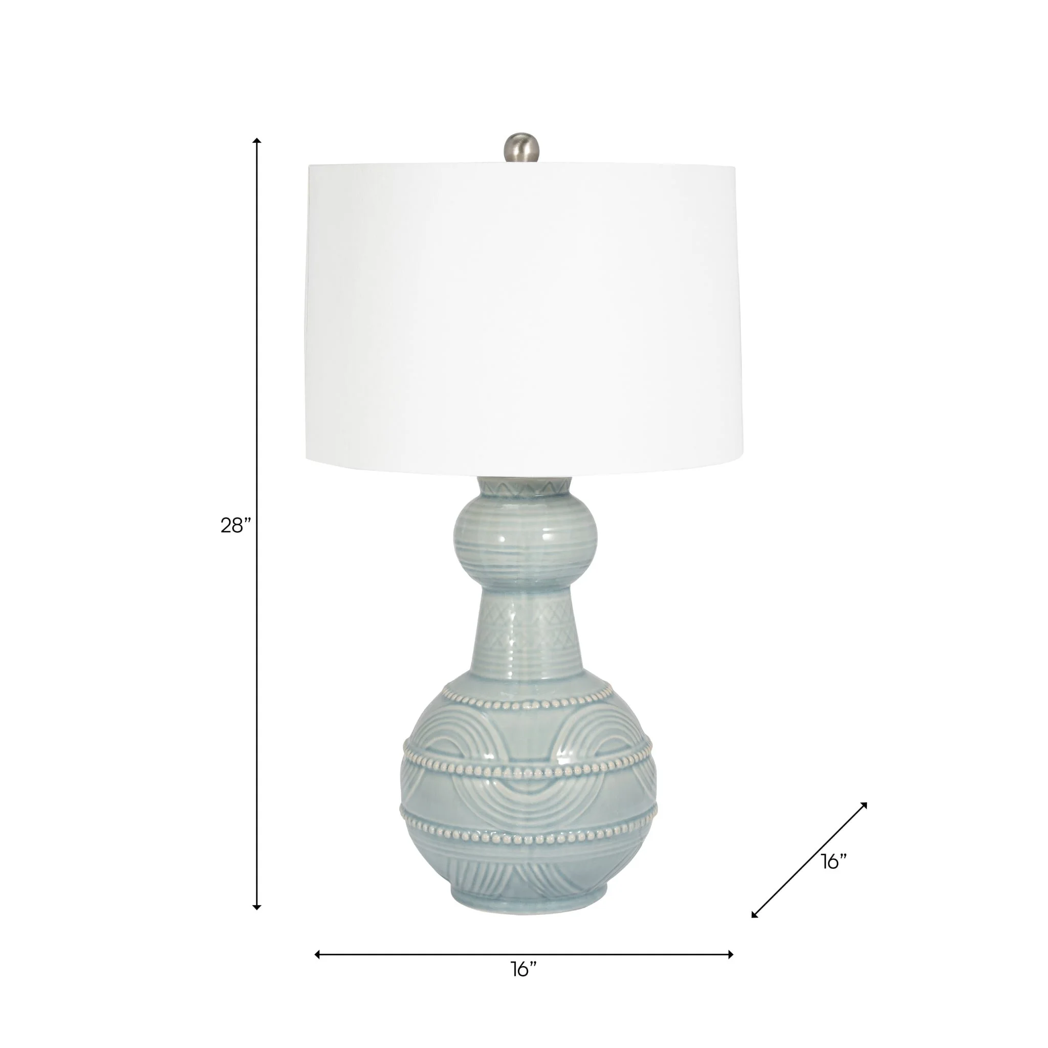 Ceramic 28" Bottle Table Lamp, Blue - Image 8