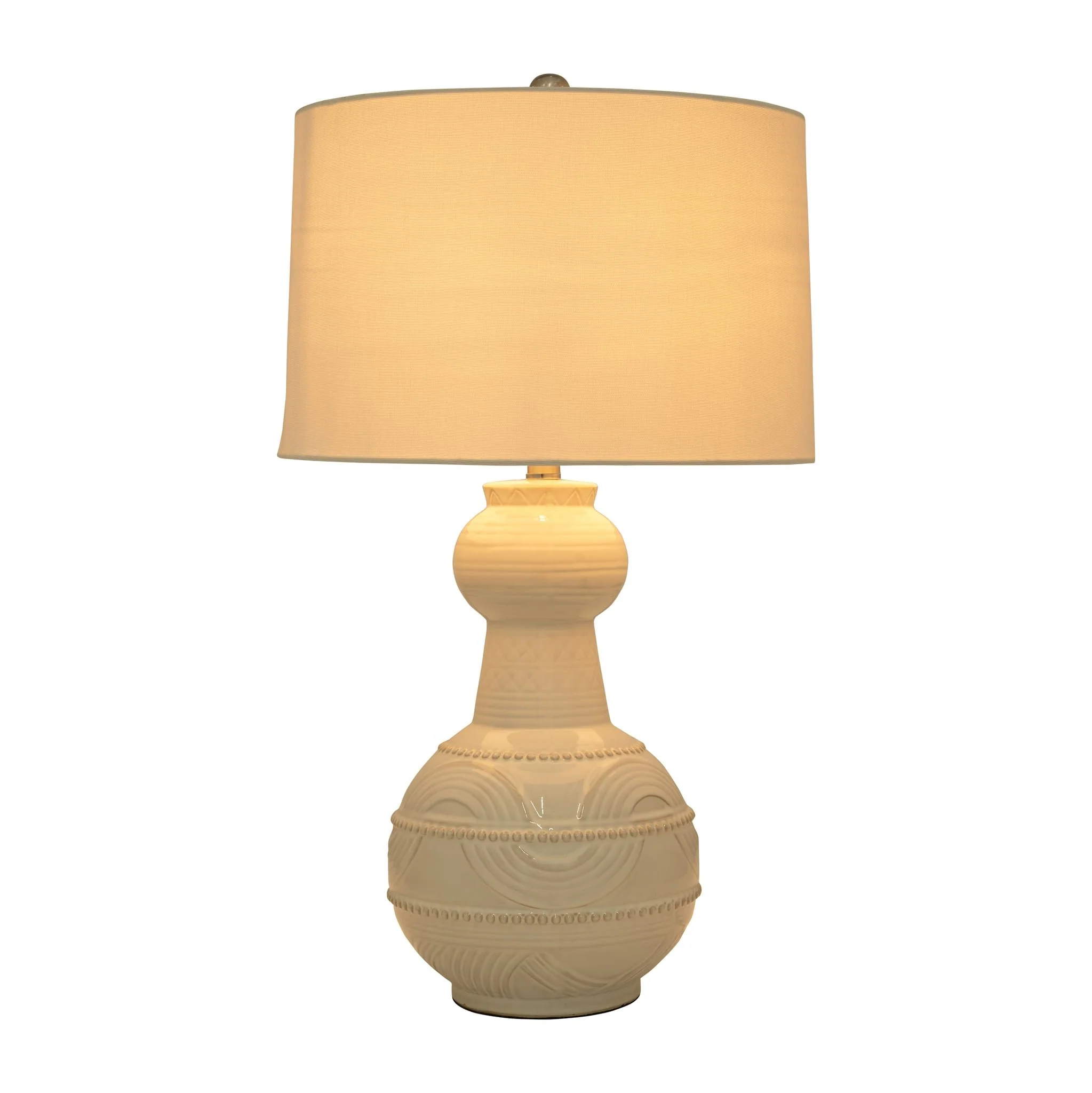 Ceramic 28" Bottle Table Lamp, White - Image 3