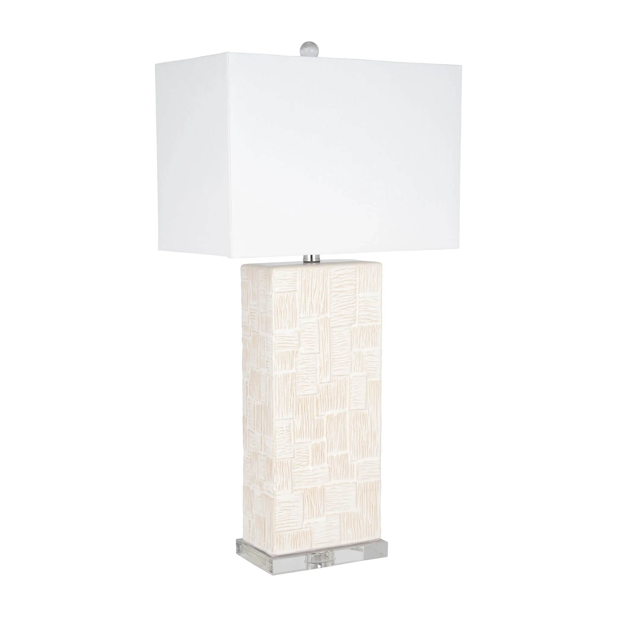Ceramic 31'' Textured Table Lamp, White - Image 2