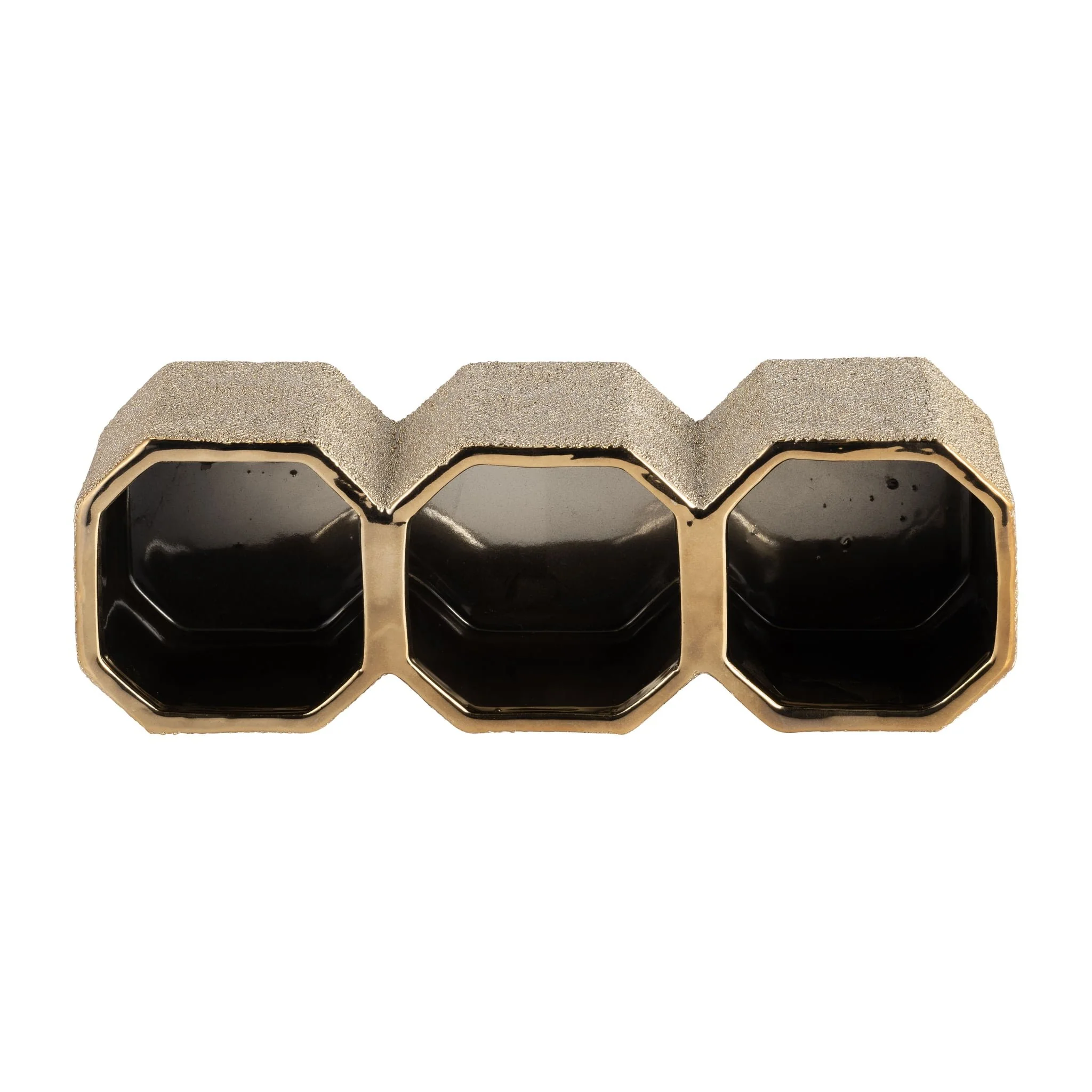 Ceramic 4" 3-cup Pencil Holder, Champagne - Image 5