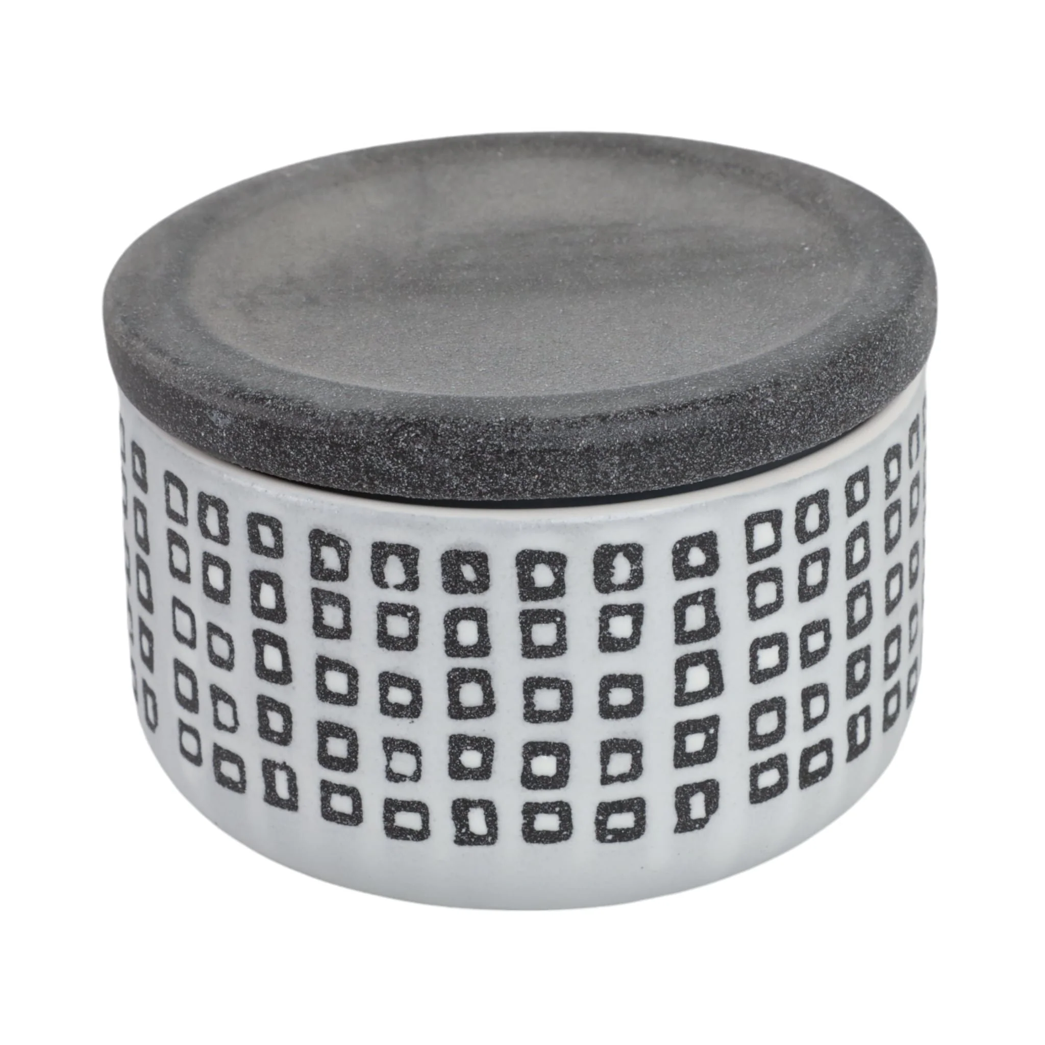 Ceramic 5"  Covered Dotted Jar, Black - Image 4