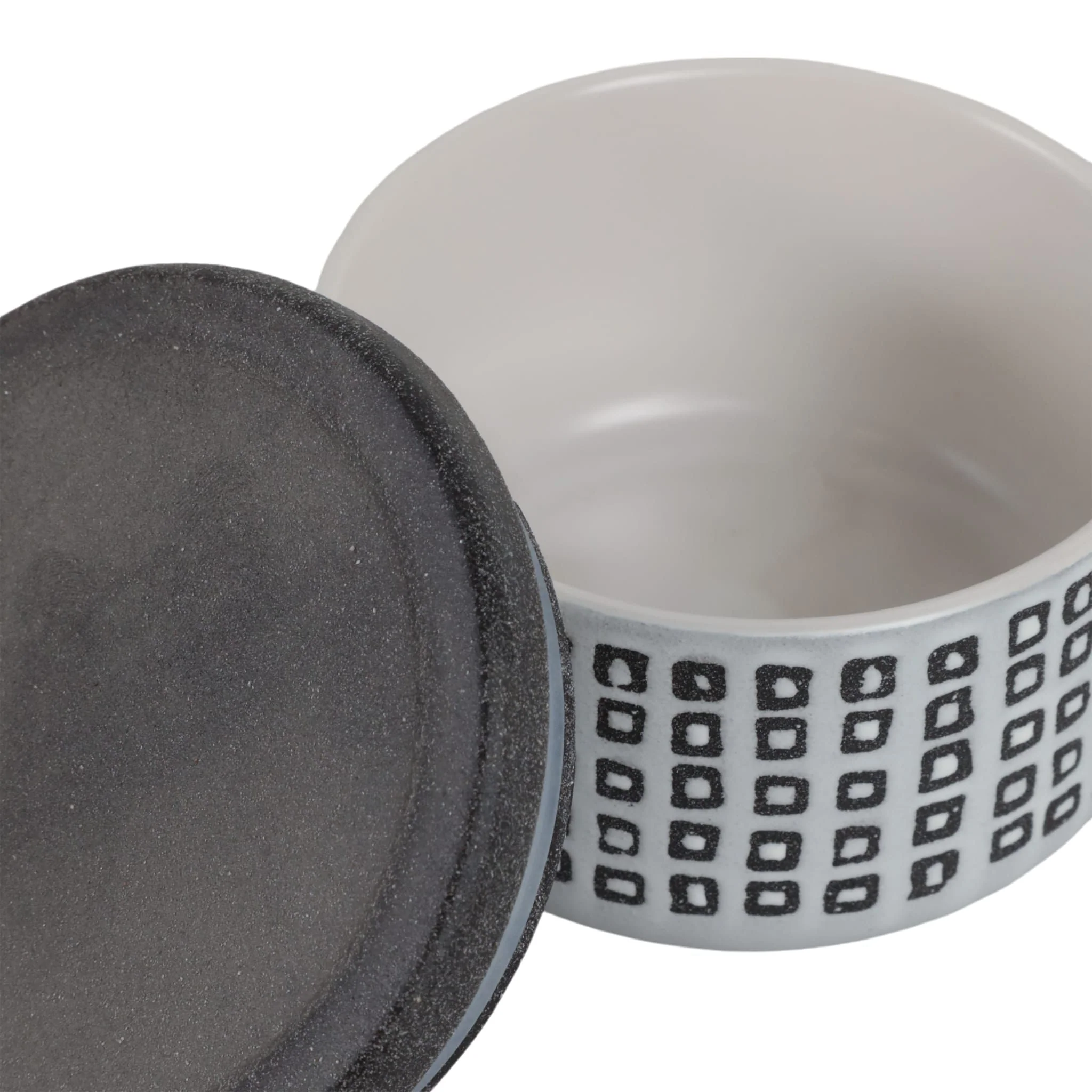 Ceramic 5"  Covered Dotted Jar, Black - Image 5