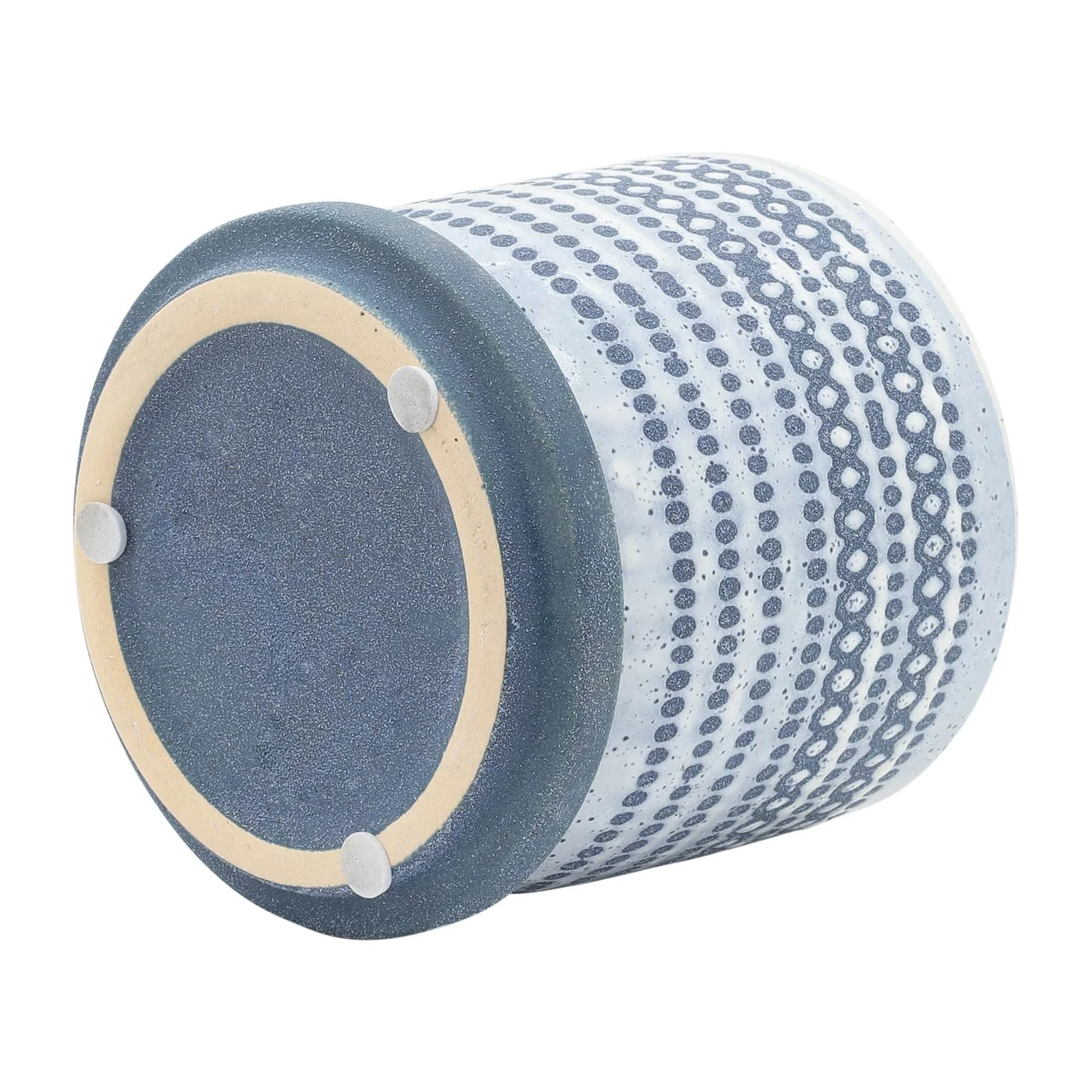 Ceramic 5" Planter W/ Saucer, Blue - Image 5