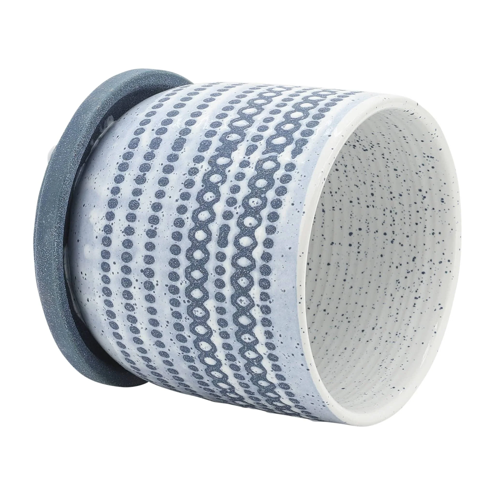 Ceramic 5" Planter W/ Saucer, Blue - Image 6