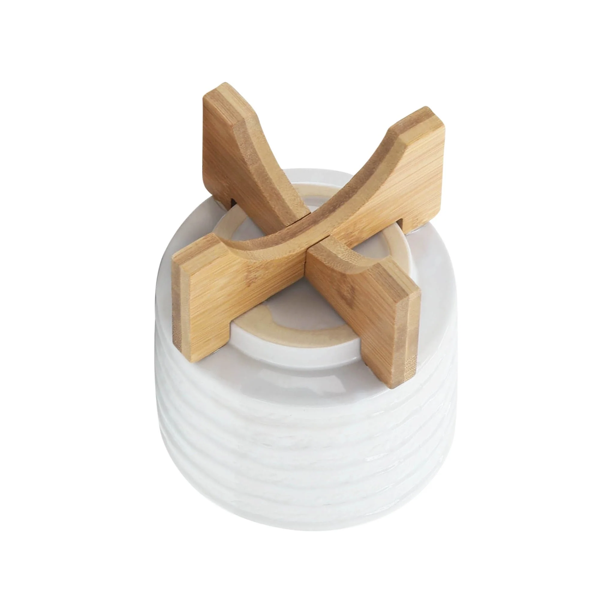 Ceramic 6" Planter On Stand, White Stripe - Image 5