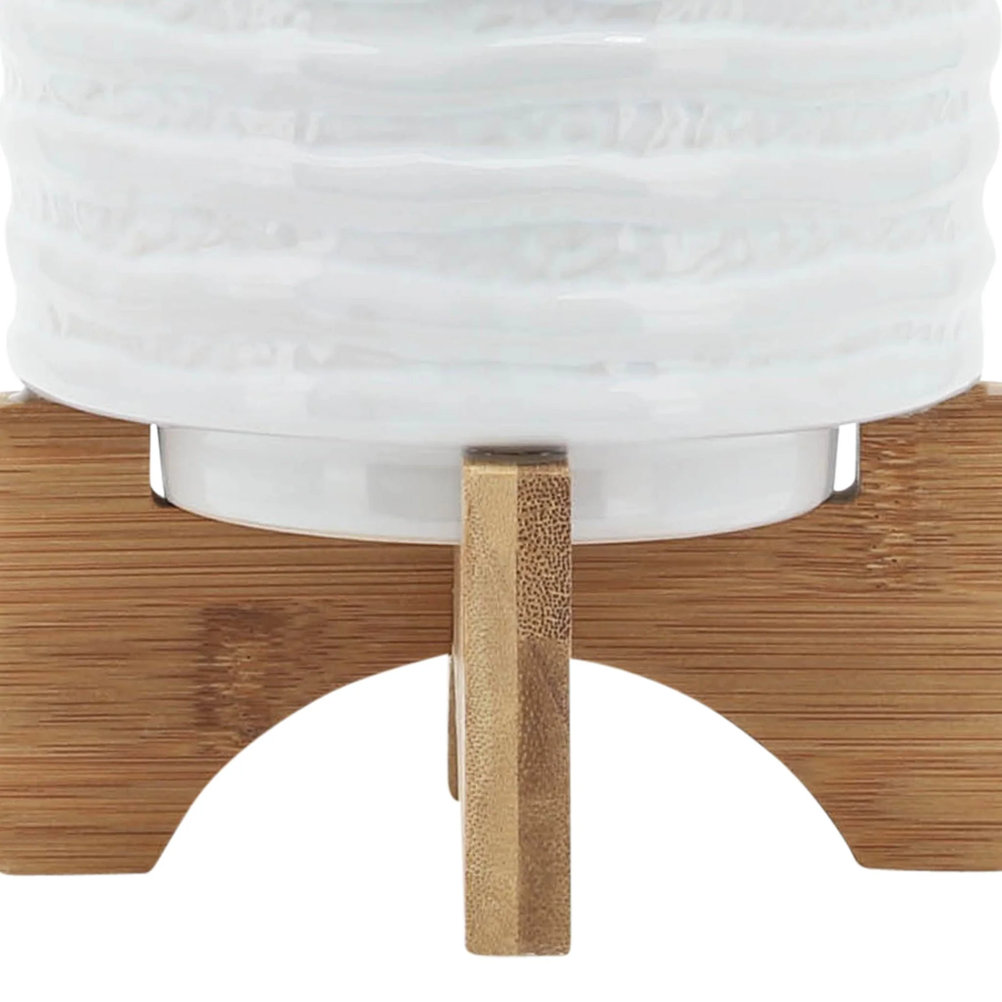 Ceramic 6" Planter On Stand, White Stripe - Image 7