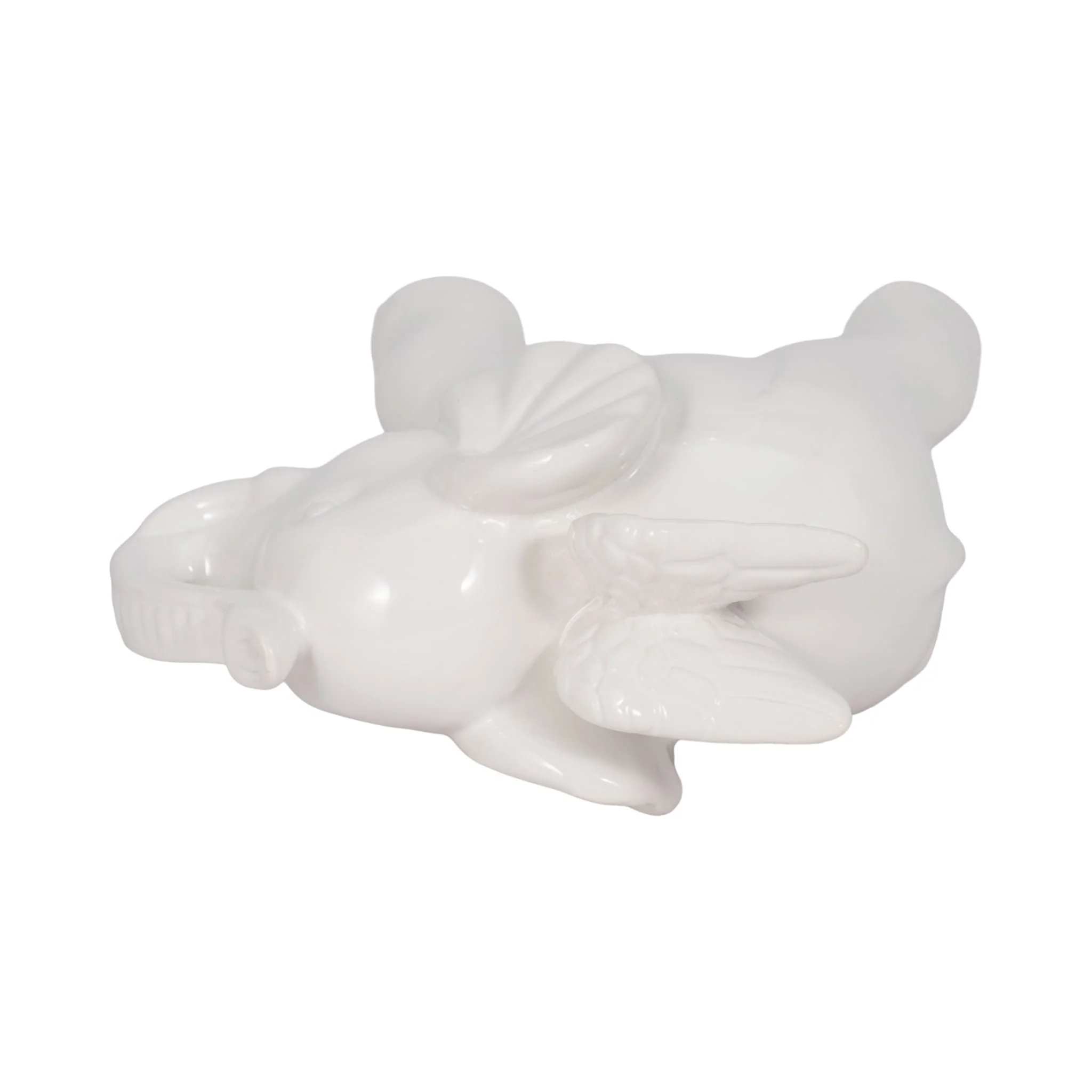 Ceramic 7" Elephant Angel Figurine, White - Image 6
