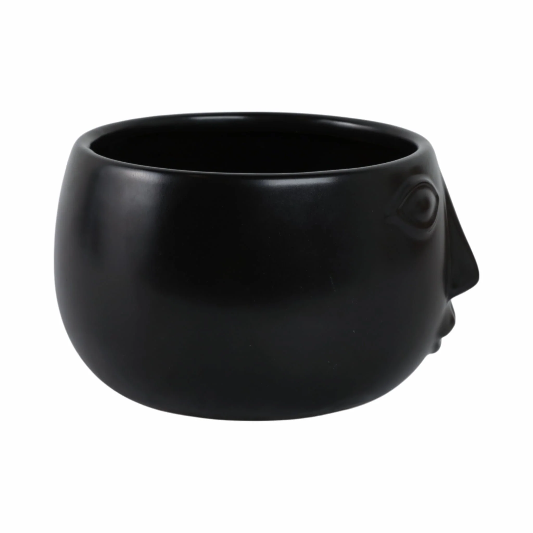 Ceramic 7" Face Planter, Matte Black - Image 3