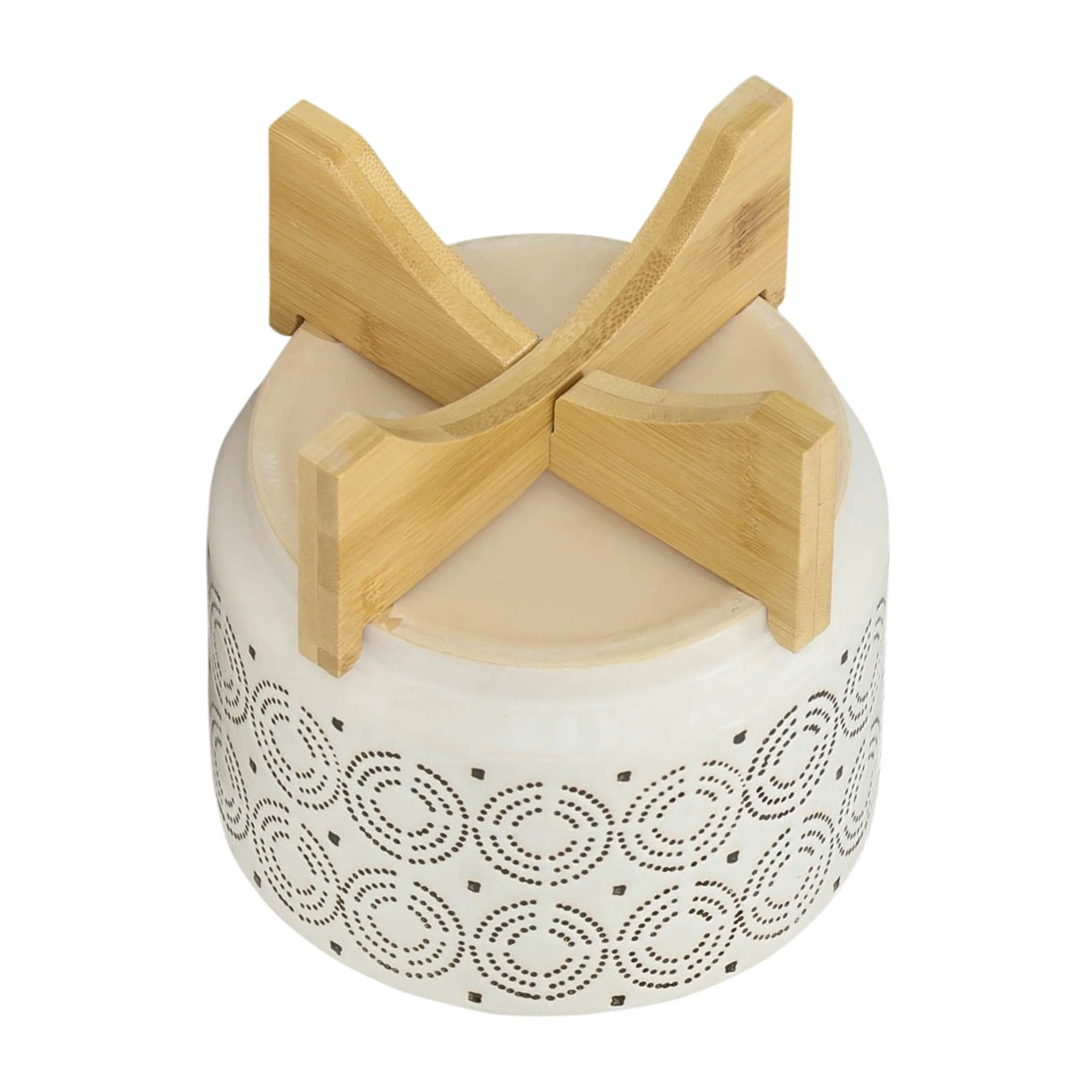 Ceramic 7" Swirl Planter On Stand, Ivory - Image 6